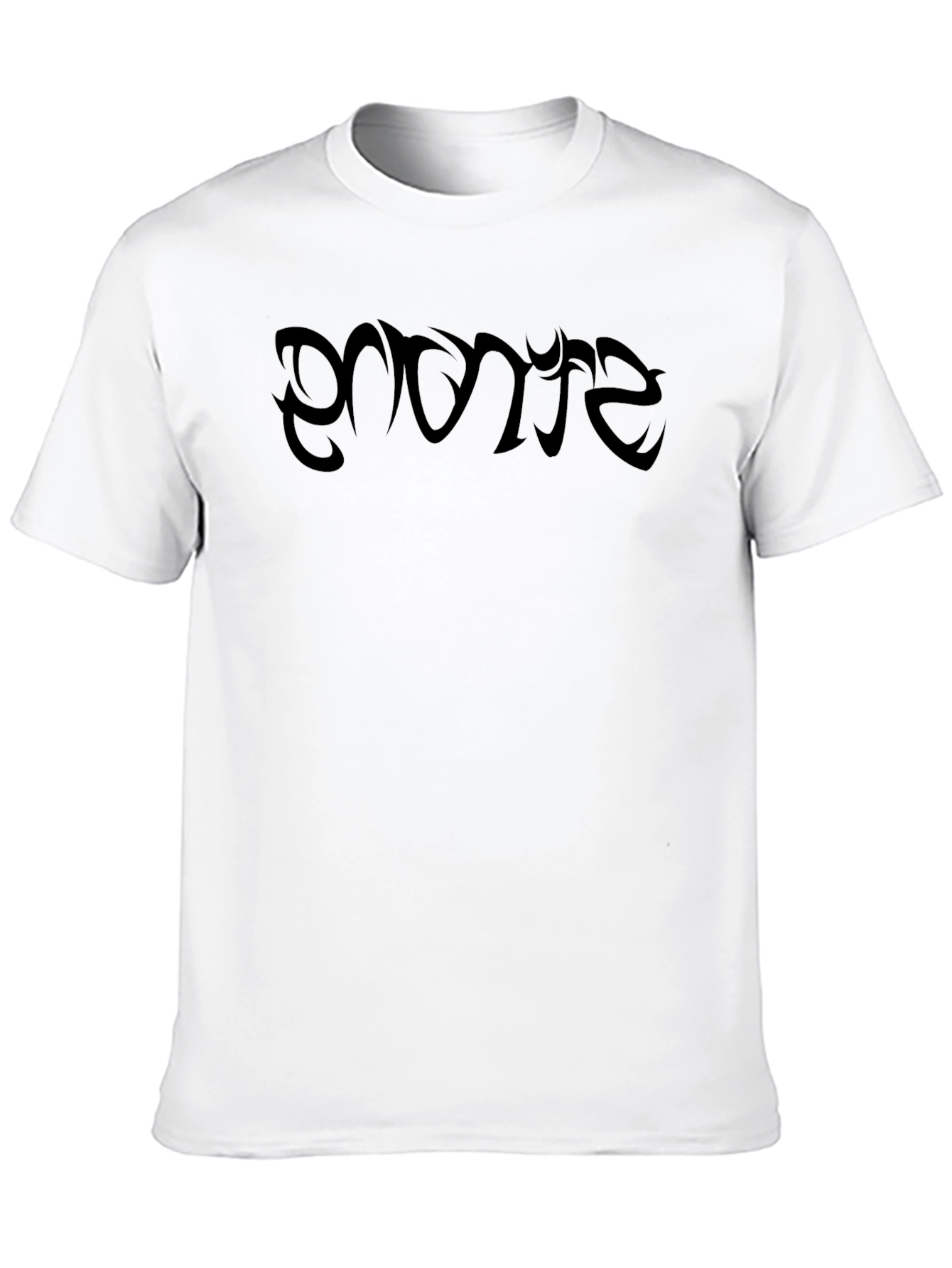 Black Black T-Shirt with Artistic Graphic Print view 10