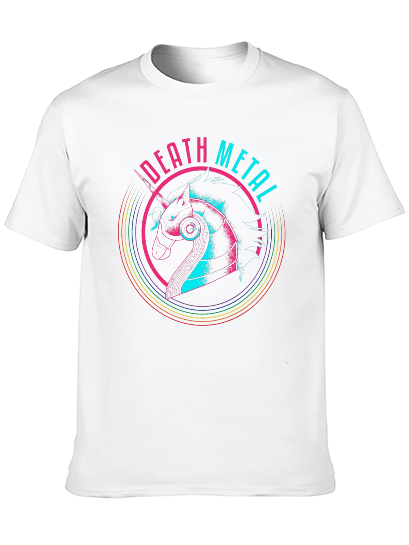 Black Death Metal Unicorn Graphic Tee - Black Cotton view 10