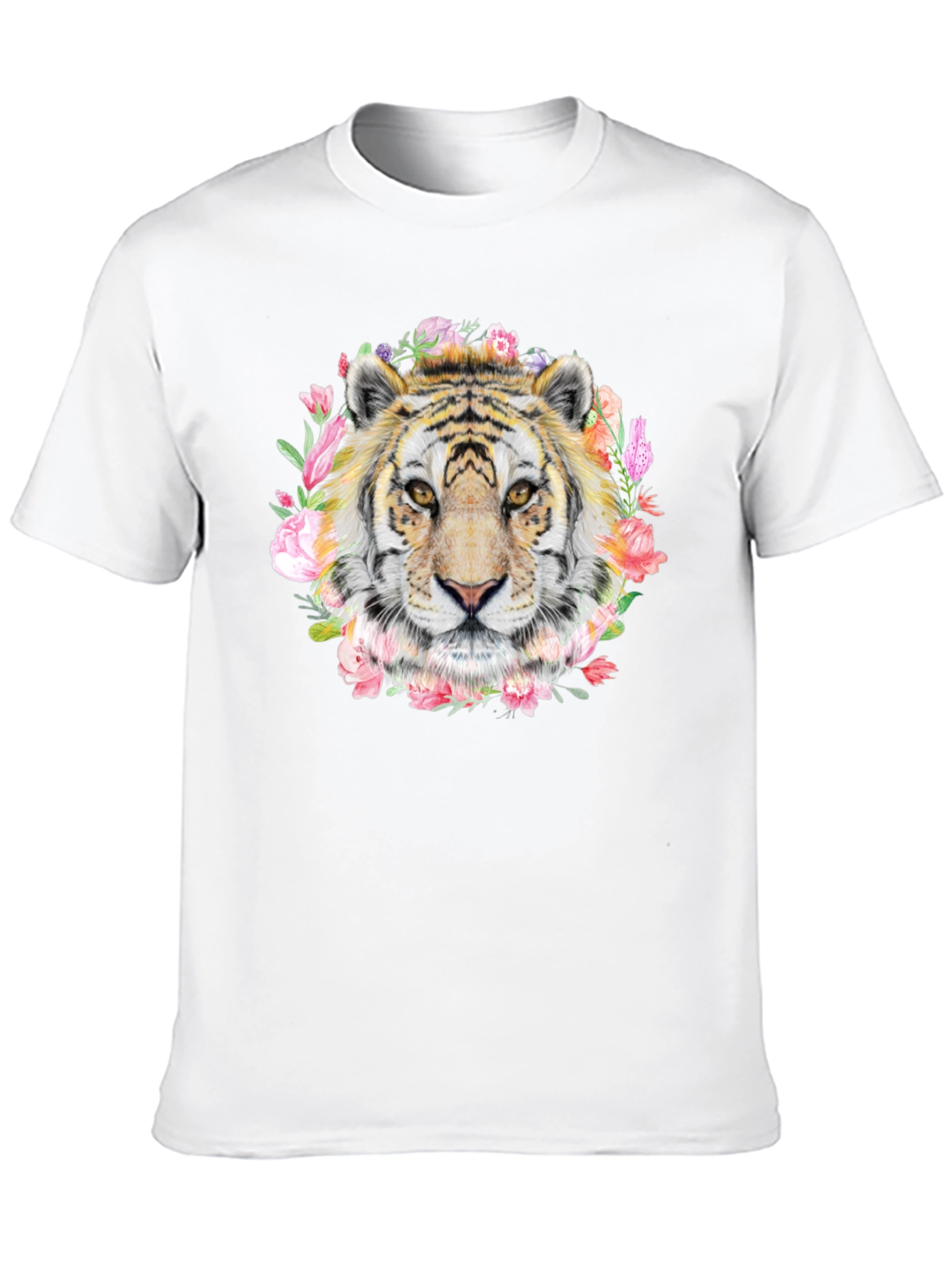 Black Tiger Floral Print T-Shirt - Stylish Graphic Tee view 10