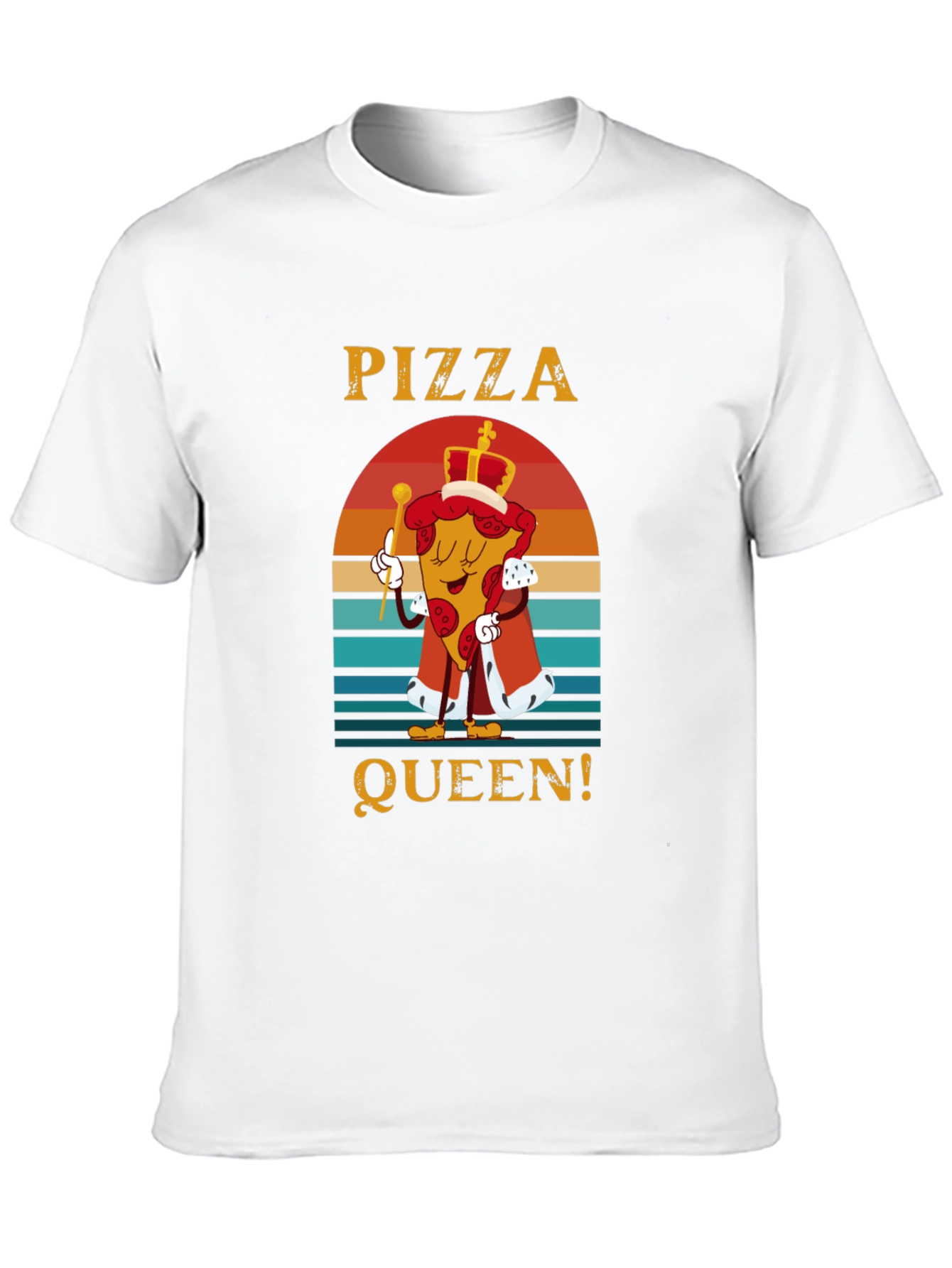 Black Pizza Queen Graphic T-Shirt - Funny Food Tee view 10