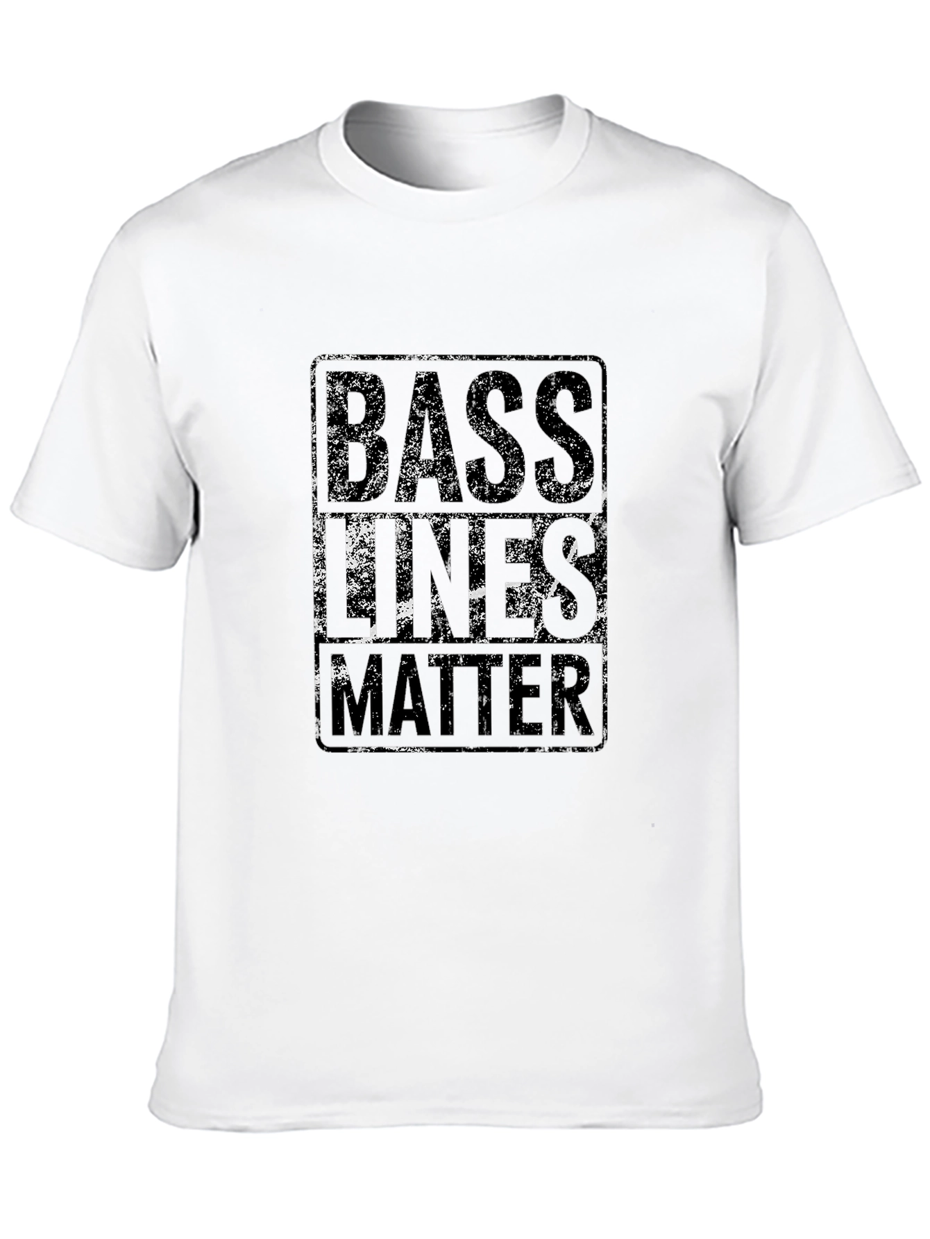 Black Bass Lines Matter Black Graphic Tee Shirt view 10