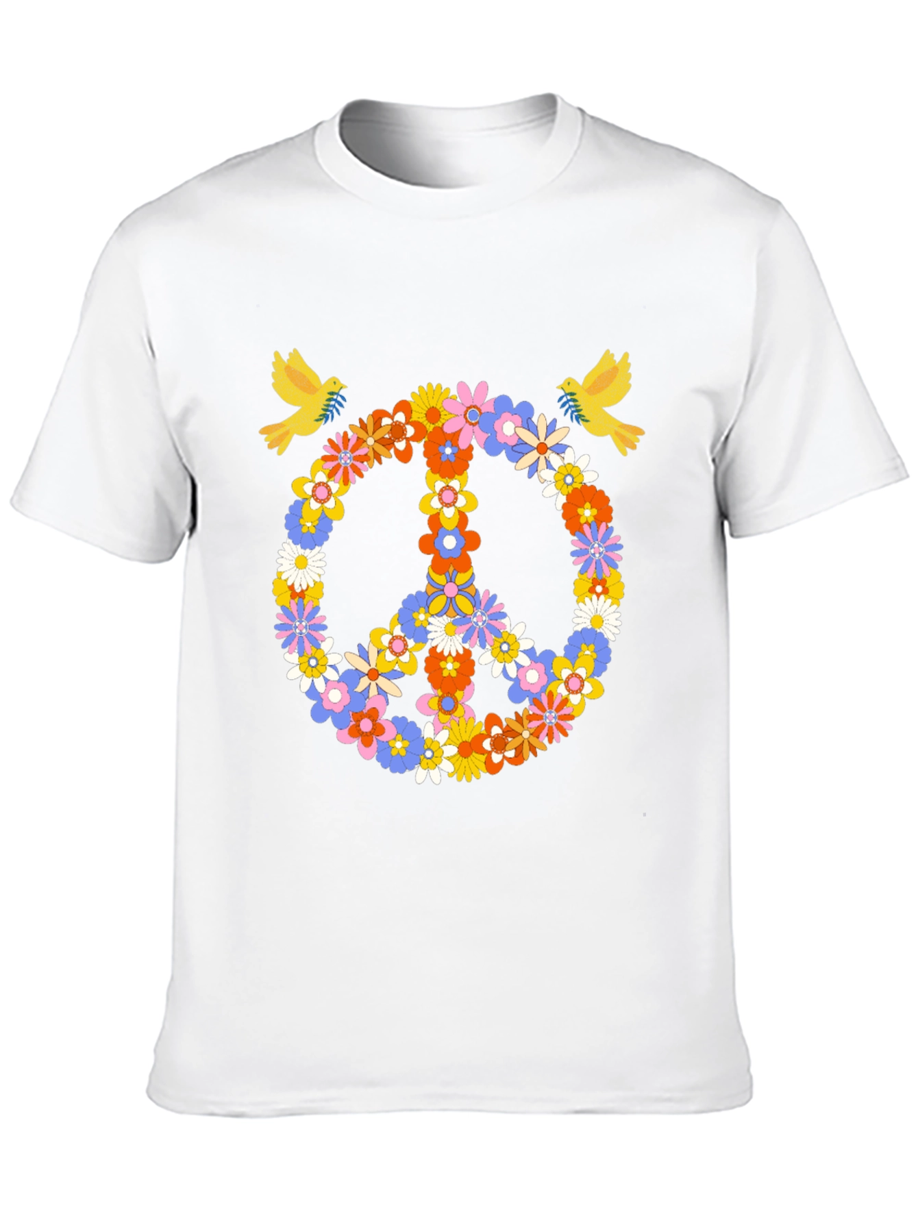 Black Floral Peace Sign Graphic Tee view 10