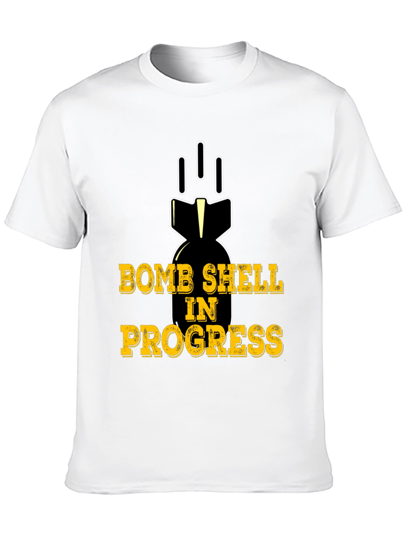 Black Bomb Shell In Progress Black T-Shirt Funny Humor Tee view 10