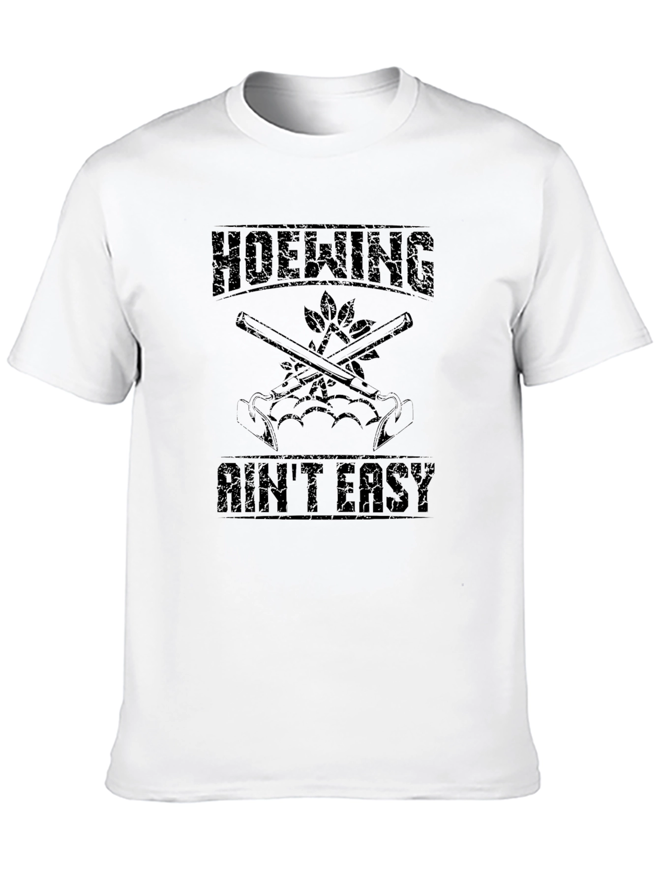 Black Hoewing Ain't Easy Black Graphic Tee view 10
