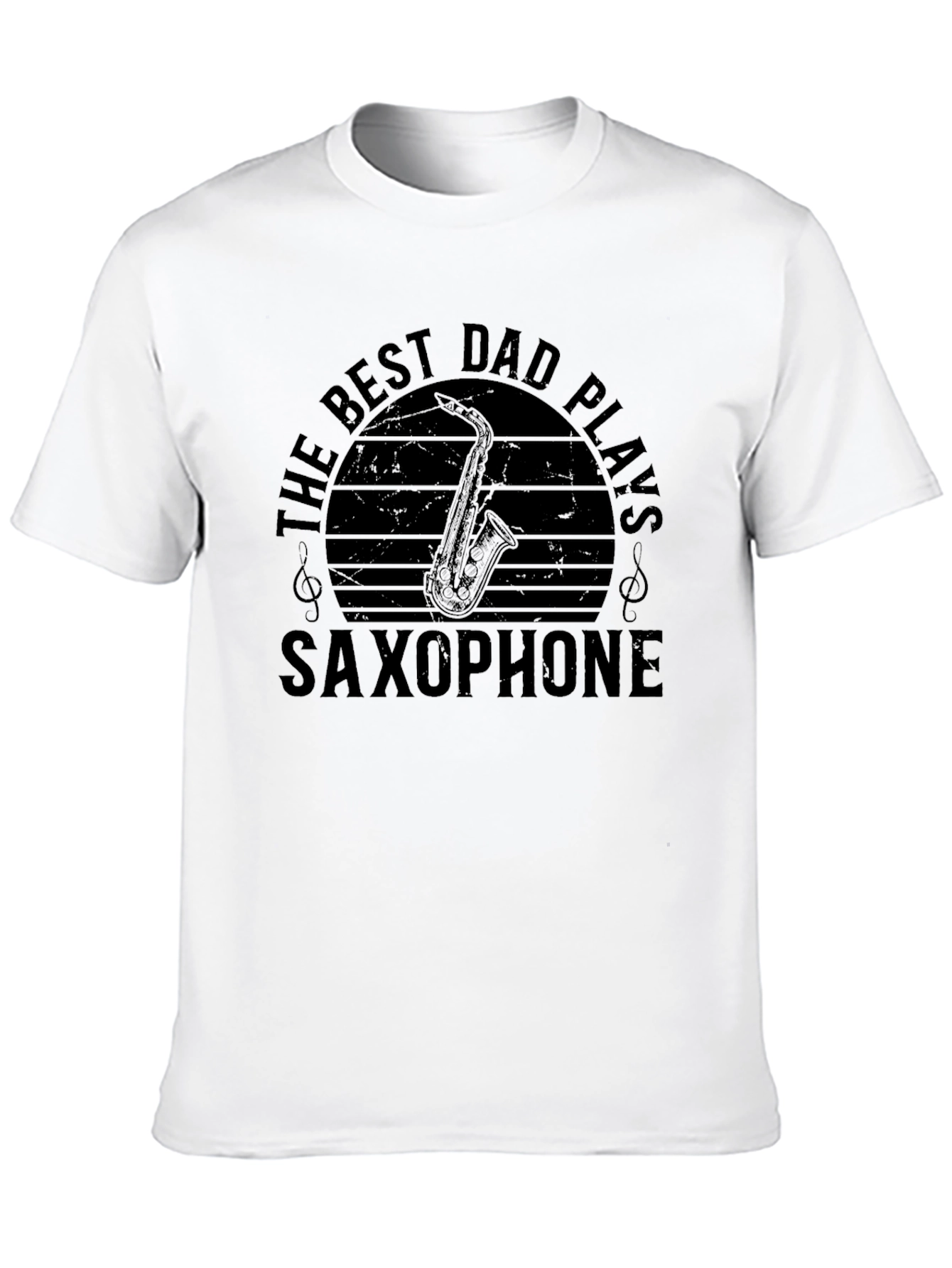 Black Best Dad Plays Saxophone Graphic T-Shirt view 10