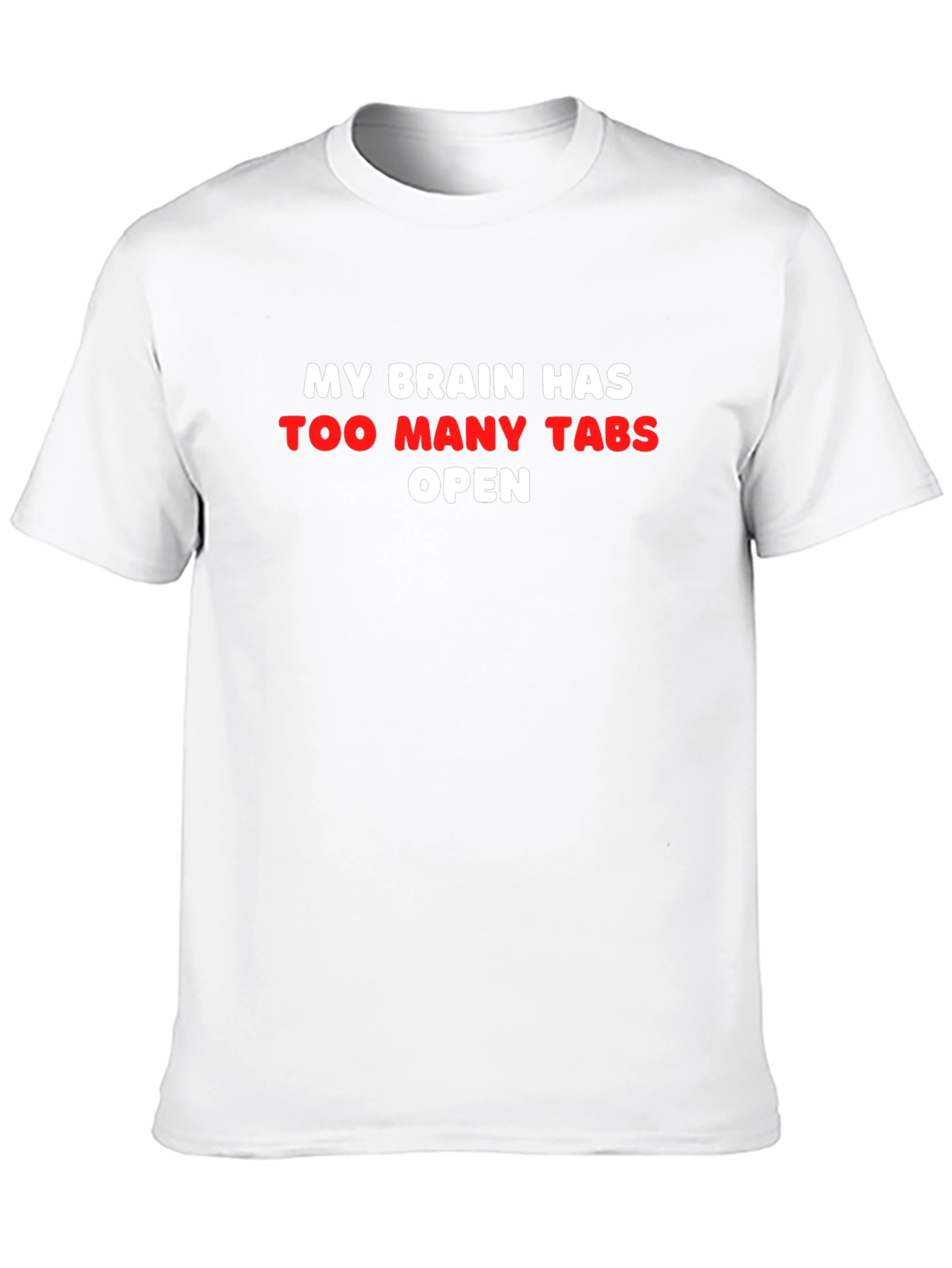 Black Funny Brain Tabs T-Shirt - Too Many Tabs Open Tee view 10
