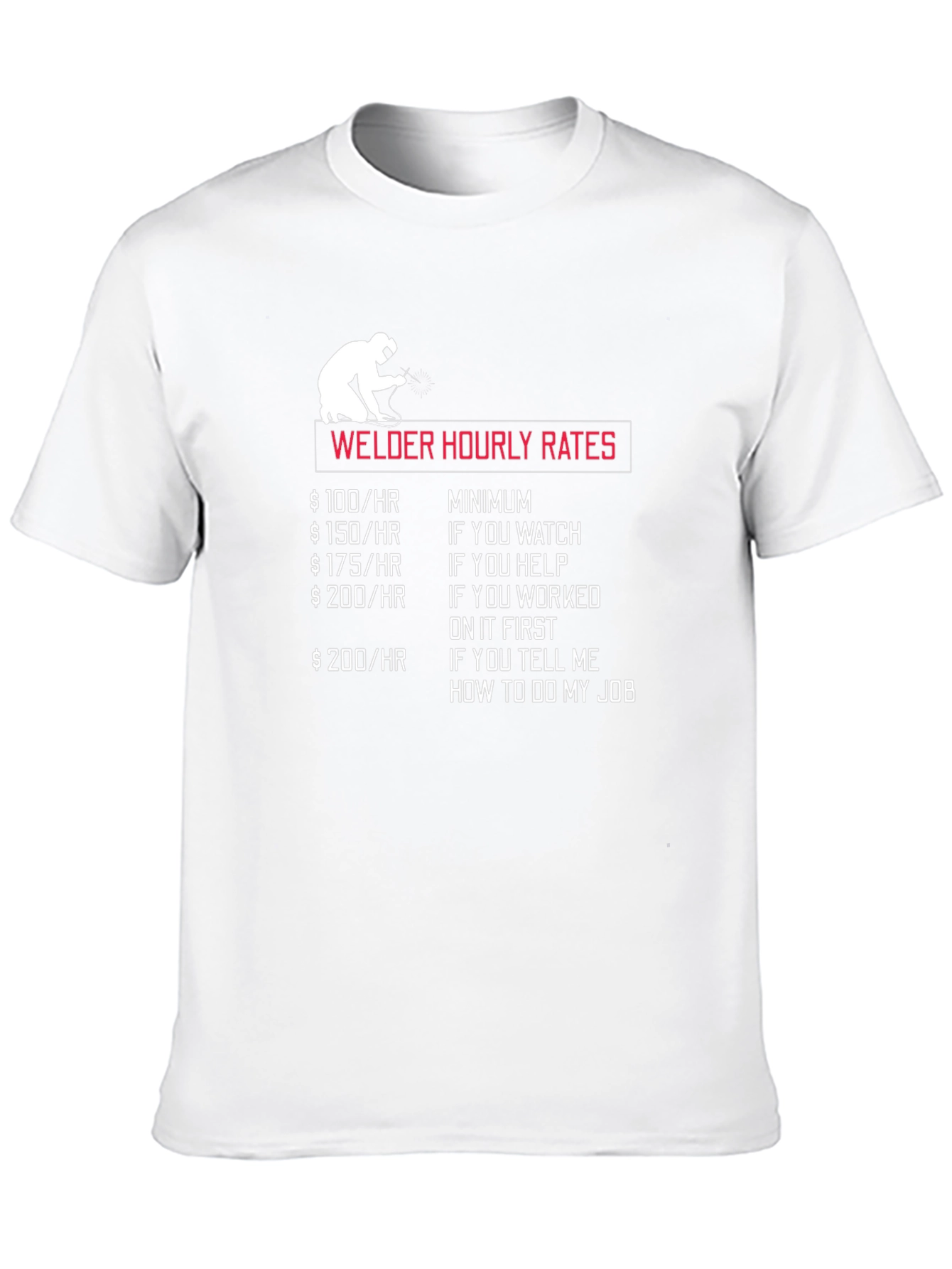 Black Welder Hourly Rates Graphic Tee - Funny Welding T-Shirt view 10