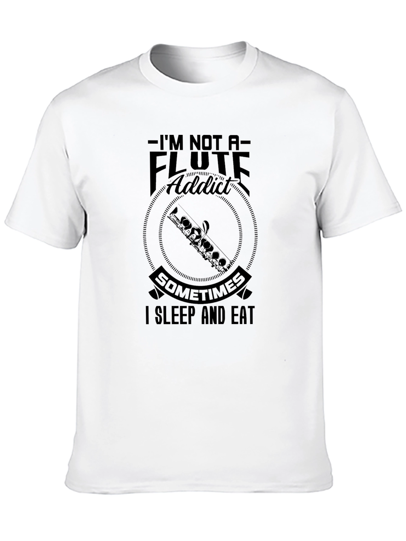 Black Flute Addict Funny Graphic T-Shirt view 10
