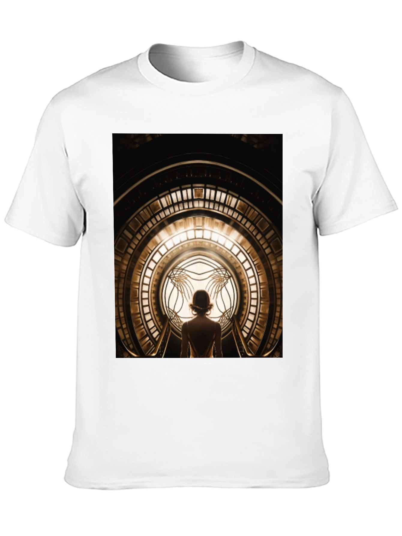 Black Art Deco Portal Graphic Tee - Unique Design view 10