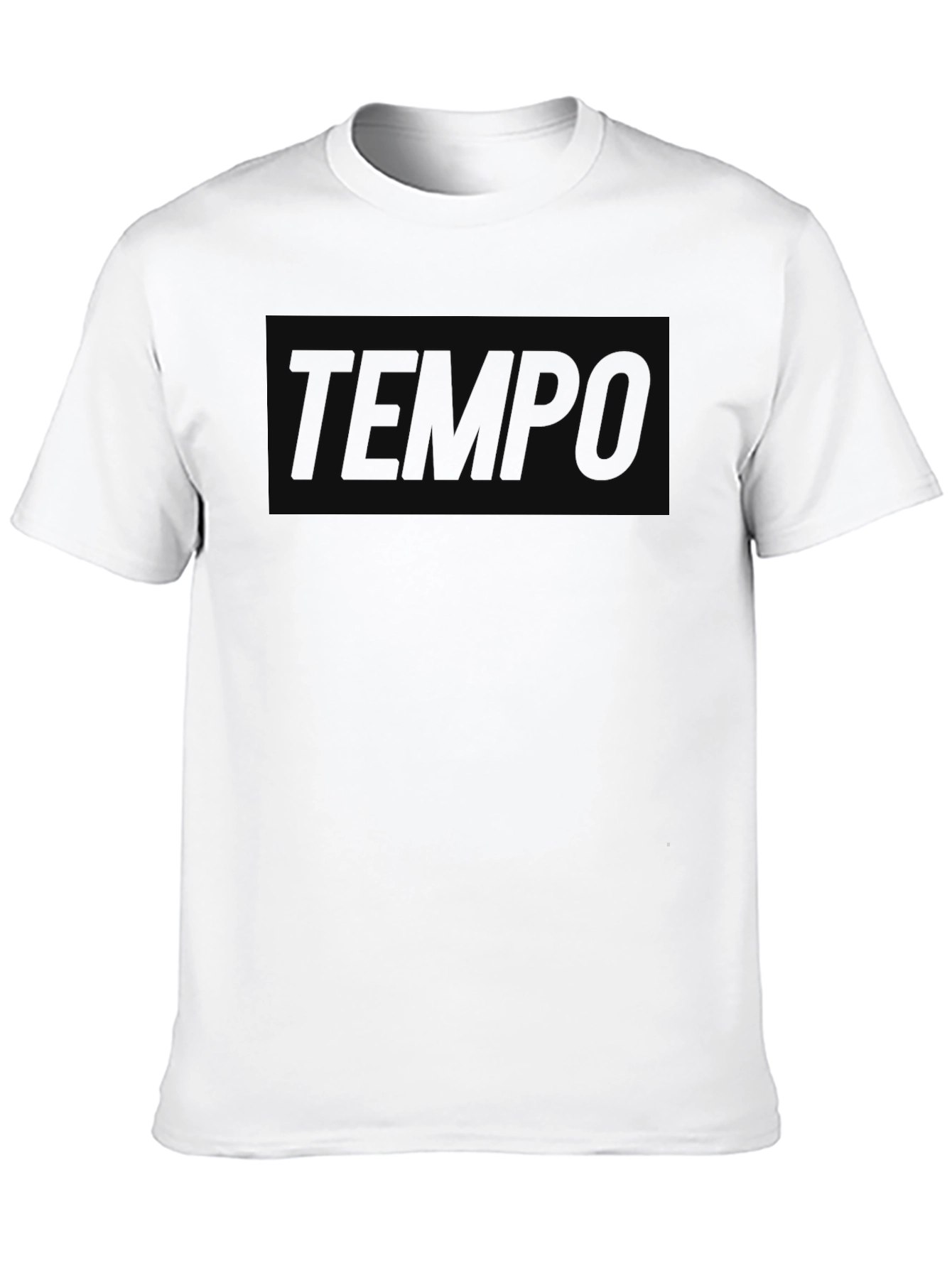 Black Men's Solid Black "Tempo" Graphic Tee - Casual Style view 10
