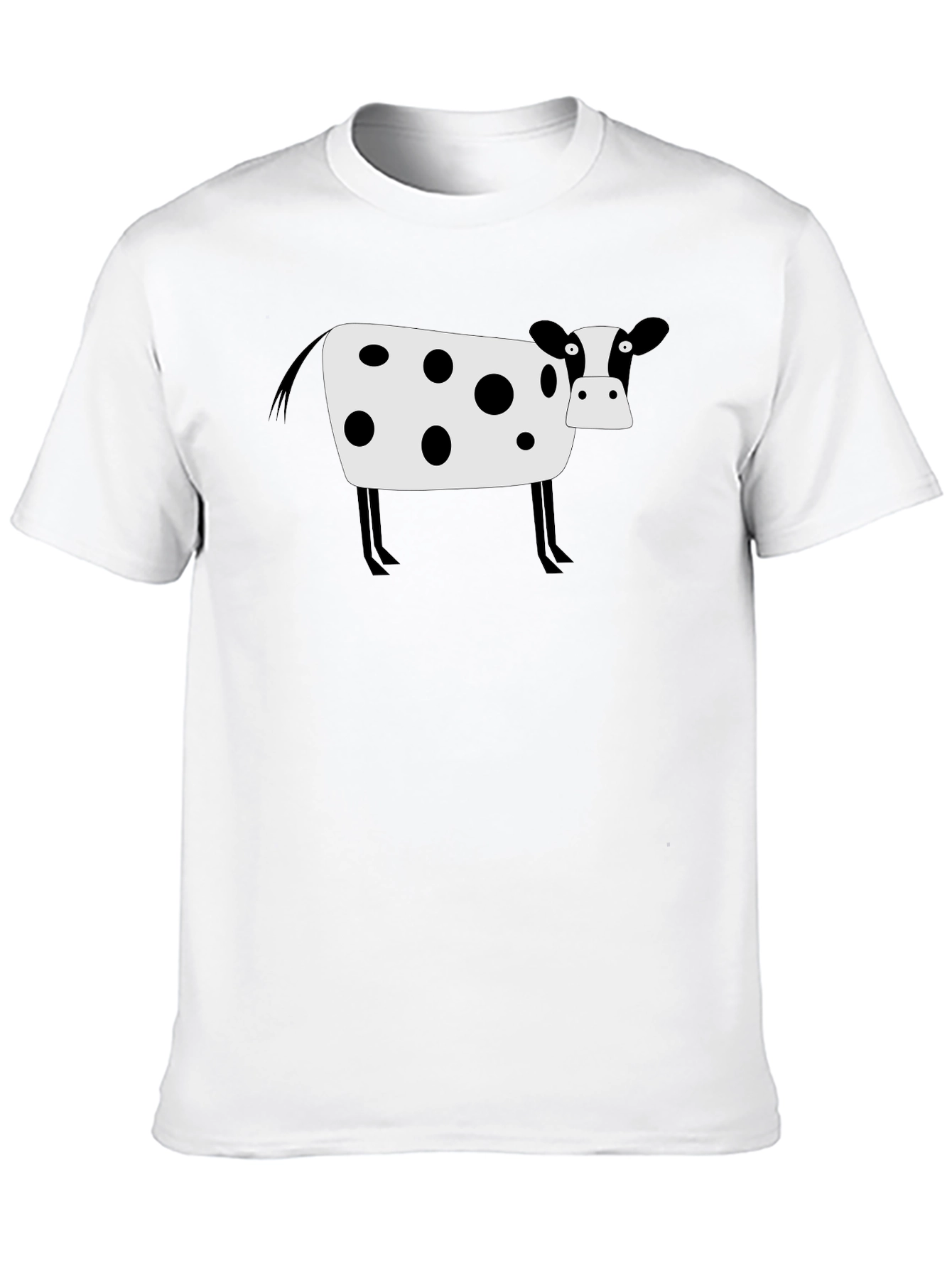 Black Cow Graphic Tee - Black Cotton Blend Casual T-Shirt view 10