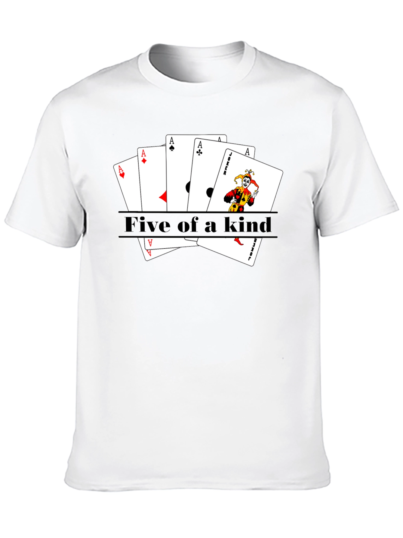 Black Five of a Kind Poker T-Shirt view 10