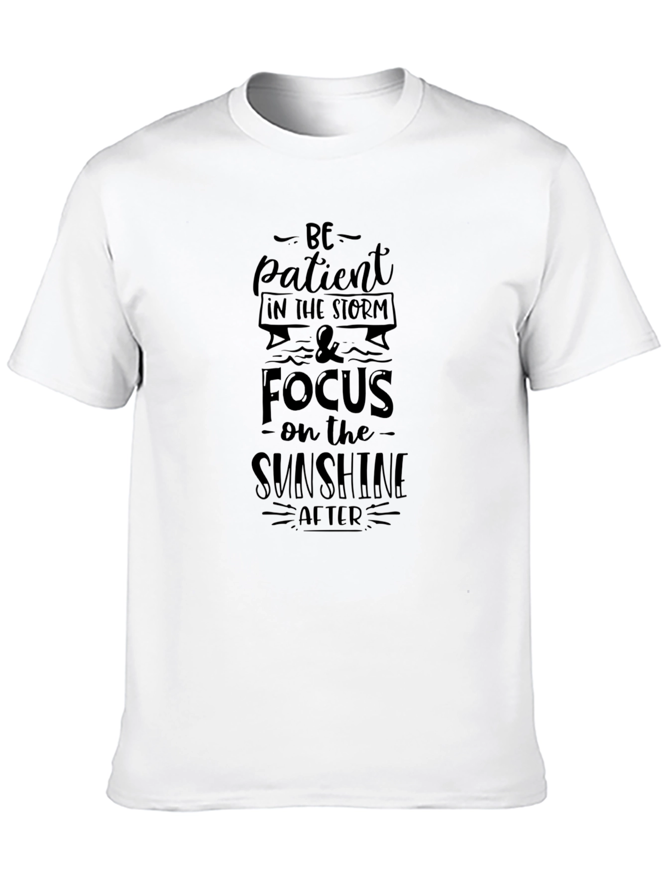 Black Be Patient Graphic Tee - Inspirational Unisex T-Shirt view 10