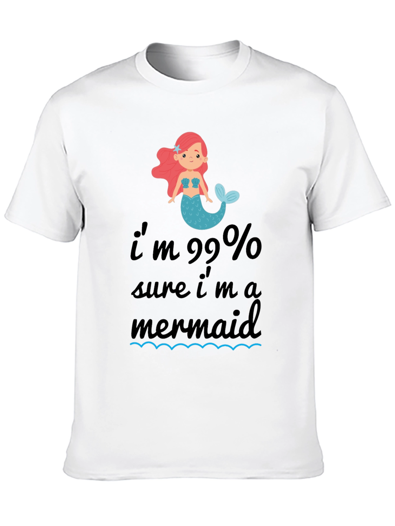99% Mermaid T-Shirt - Black Cotton Tee - 10