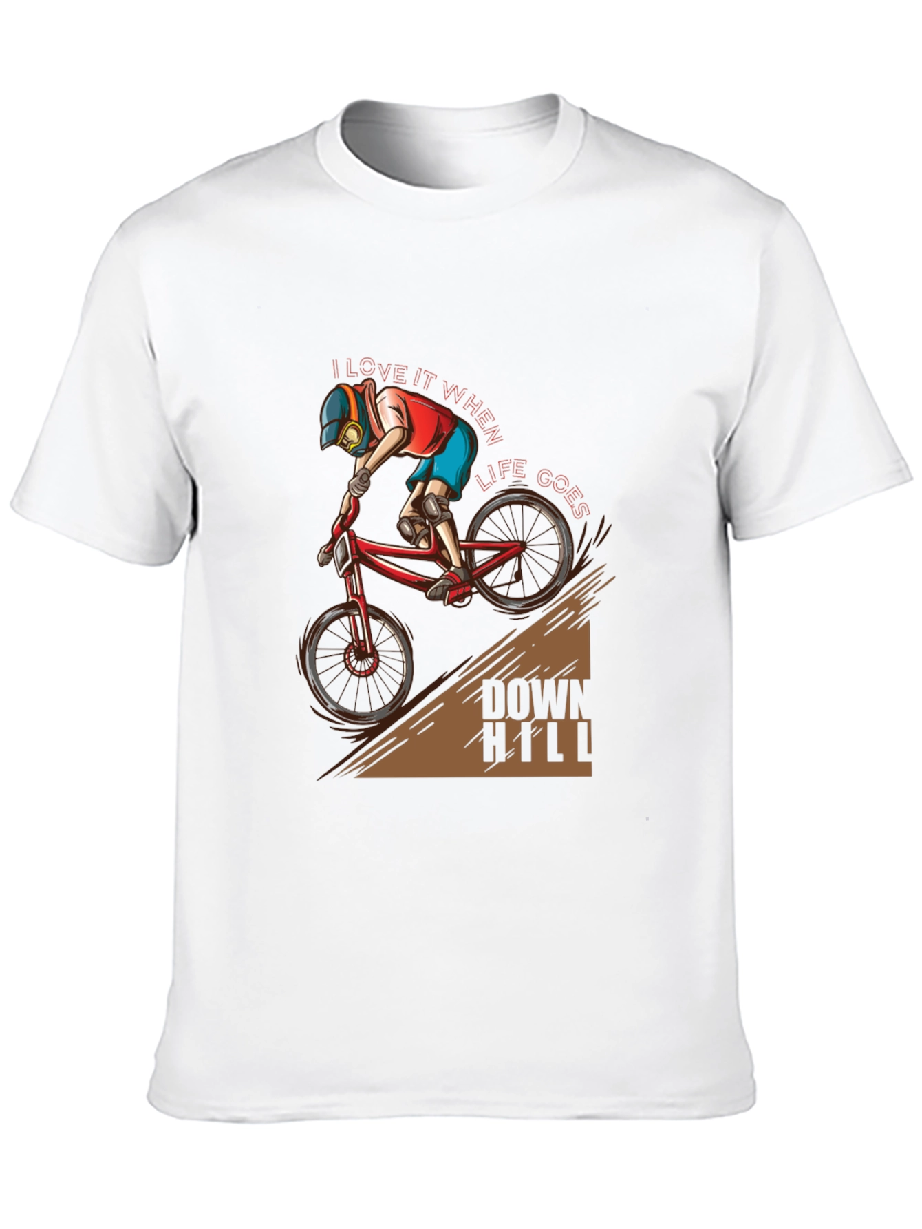 Black Downhill Biker T-Shirt - I Love it When Life Goes Downhill view 10