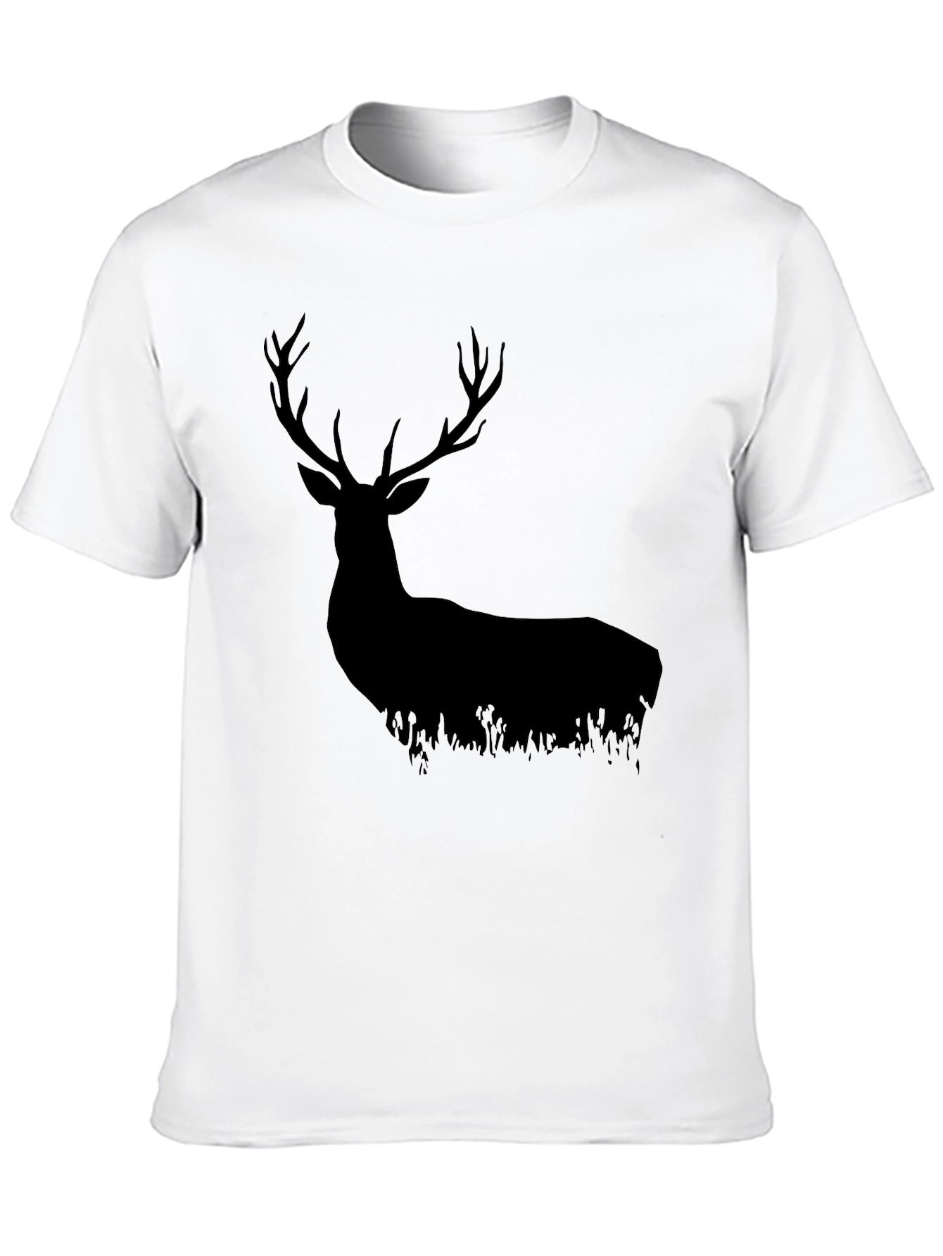 Black Black Deer Silhouette Graphic Tee - Nature Lover's Shirt view 10