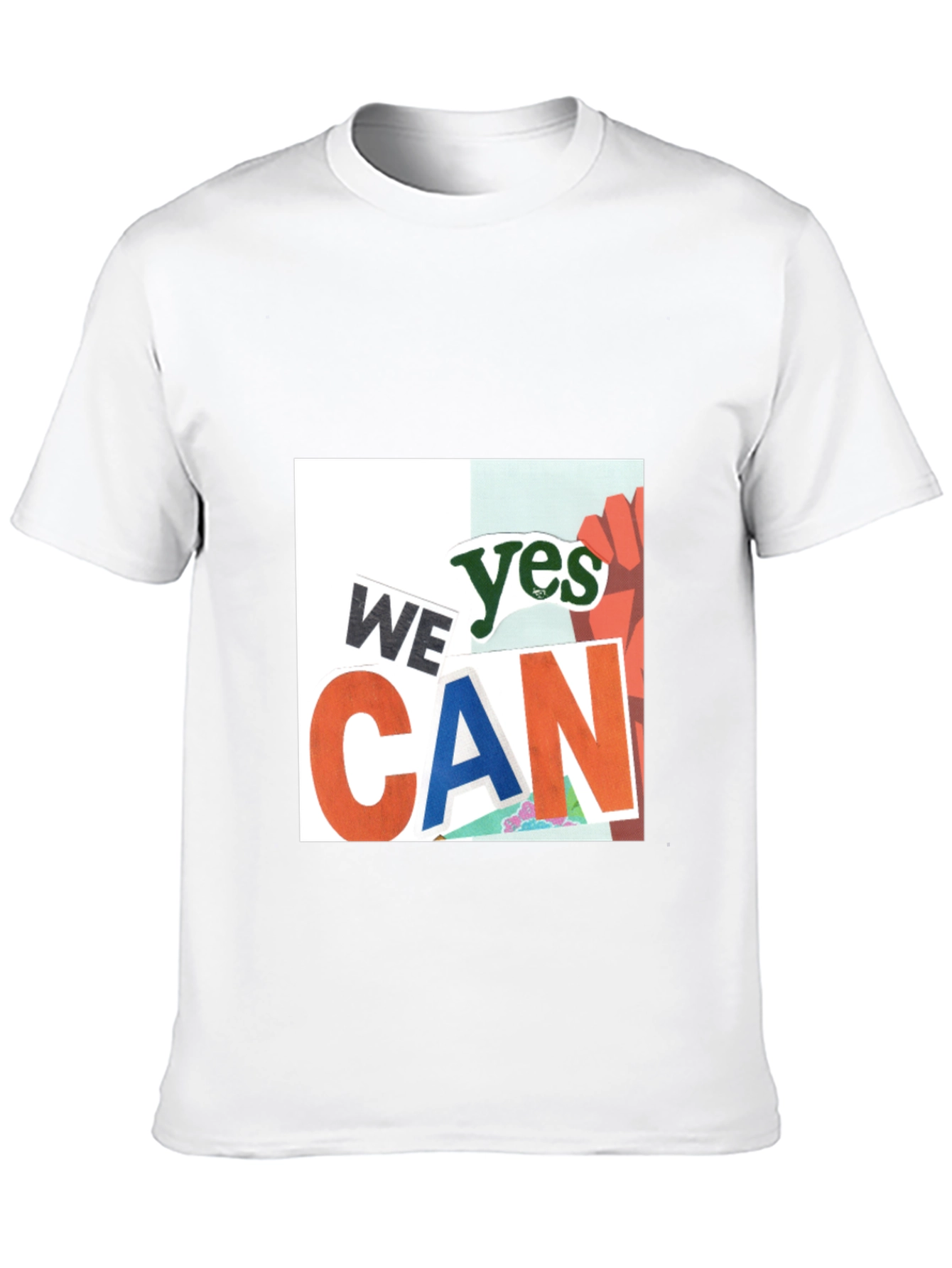 Black We Yes Can Graphic Print Black T-Shirt view 10