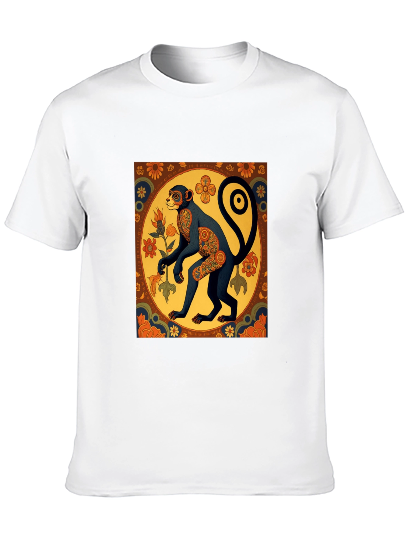 Black Retro Monkey Art Graphic Tee view 10