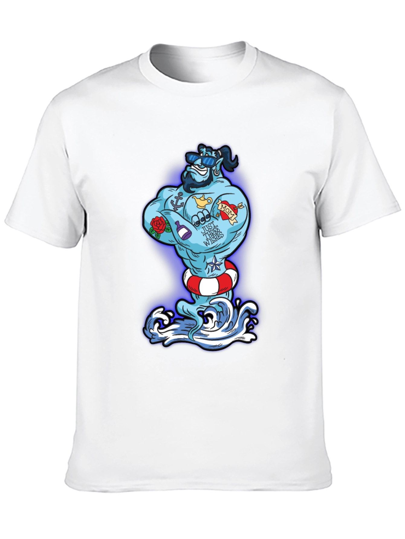 Black Cartoon Genie Tattoo T-Shirt view 10