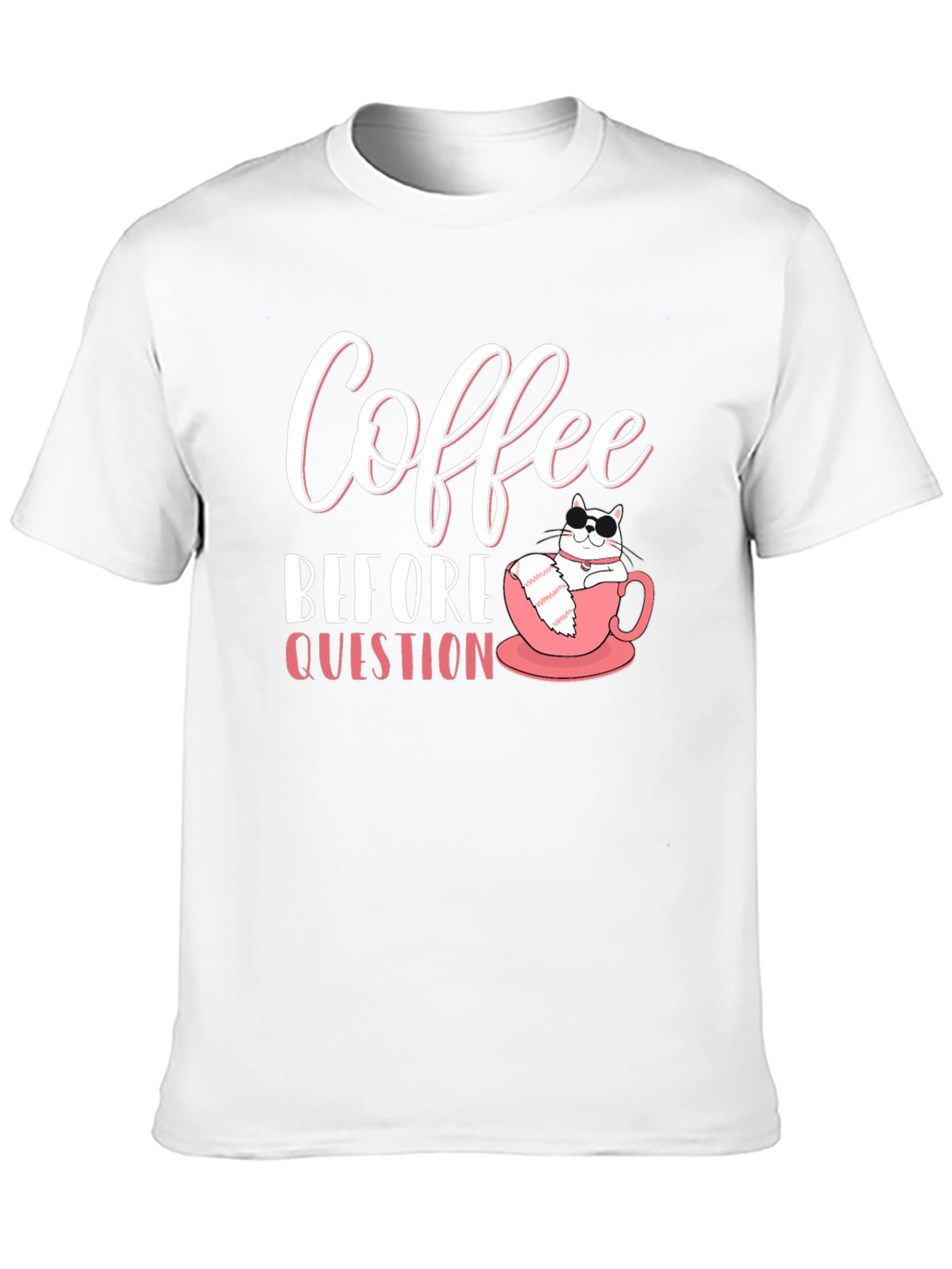 Black Coffee Before Question T-Shirt - Cat Lover Tee view 10