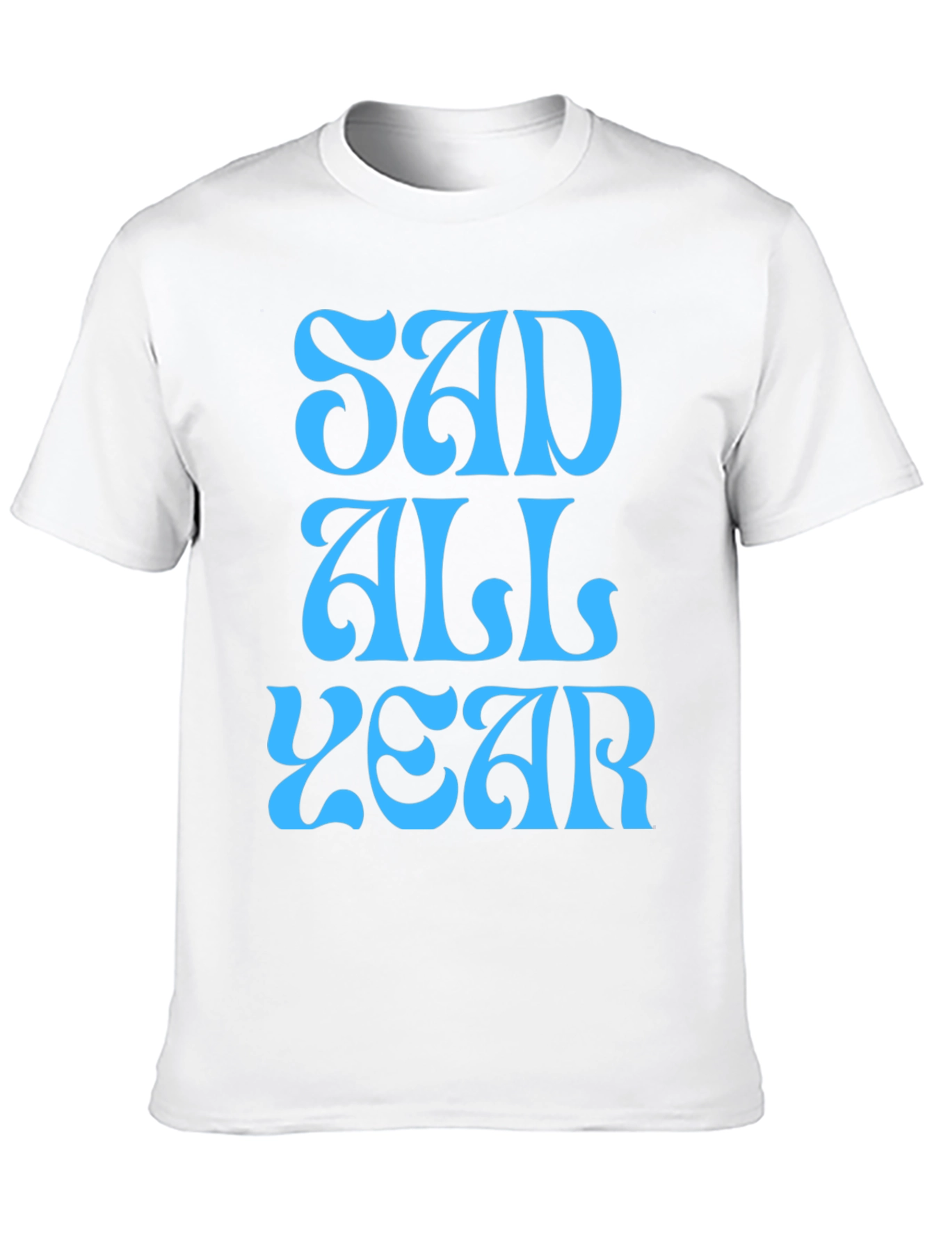 Sad All Year Graphic T-Shirt - Black - 10