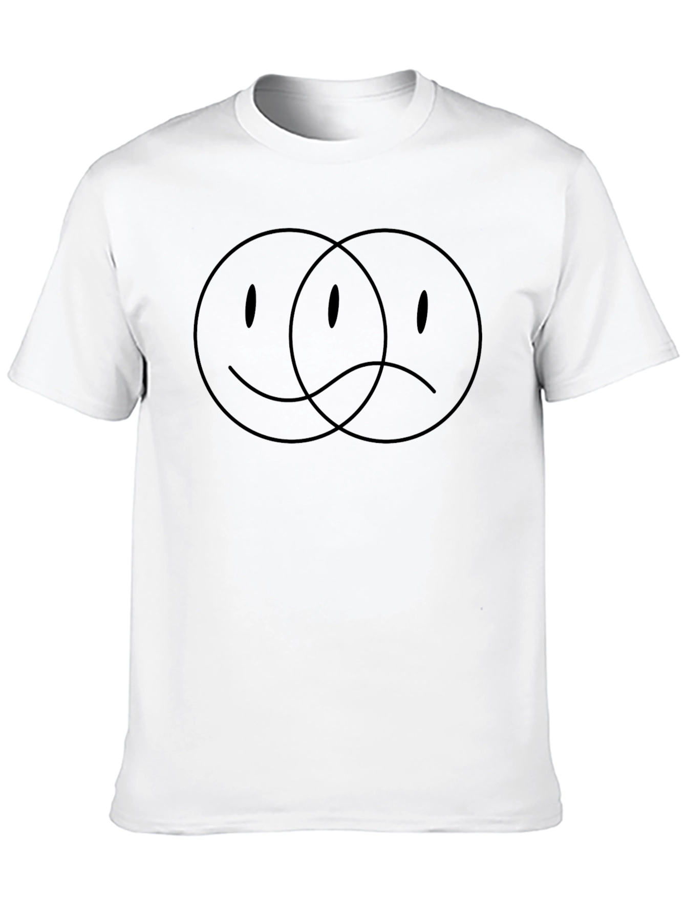Black Smiley Sad Face Graphic Tee - Black T-Shirt view 10