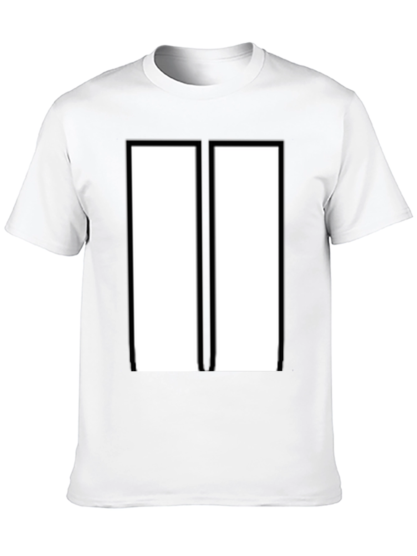 Black Modern Black & White Rectangular Design T-Shirt view 10