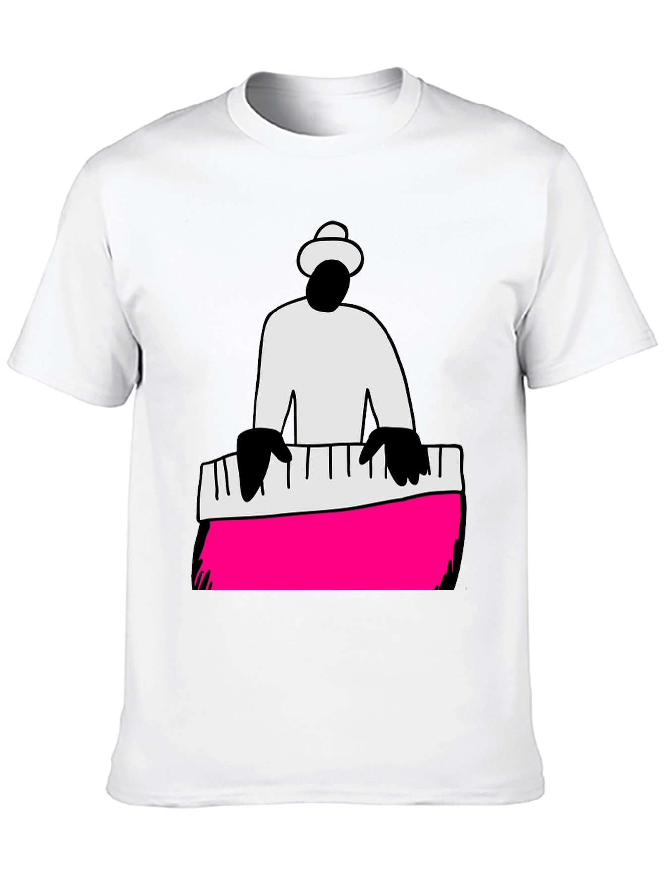 Black Piano Man Graphic Tee - Cool Musician T-Shirt view 10