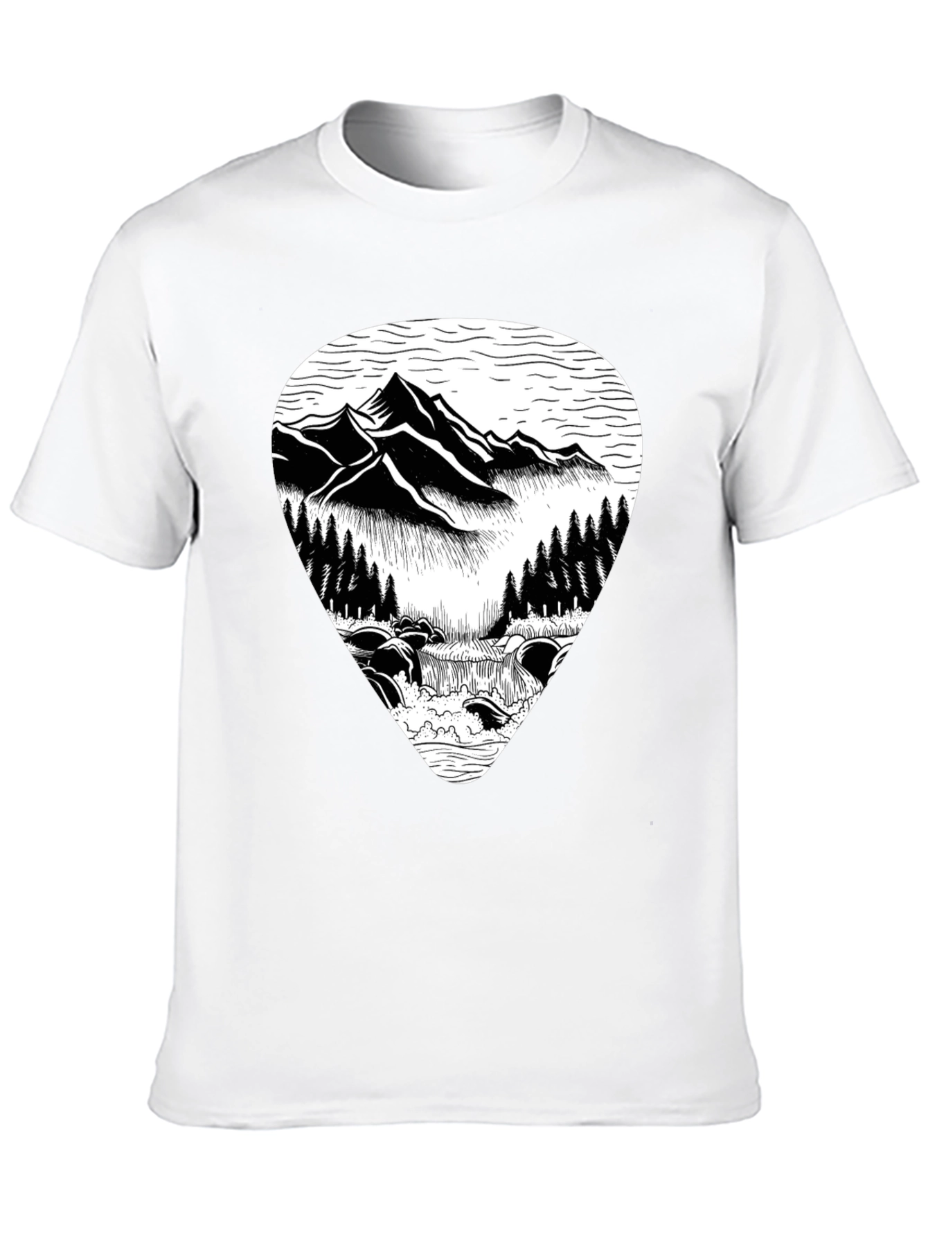 Black Mountain River Graphic Tee - Nature Inspired T-Shirt view 10