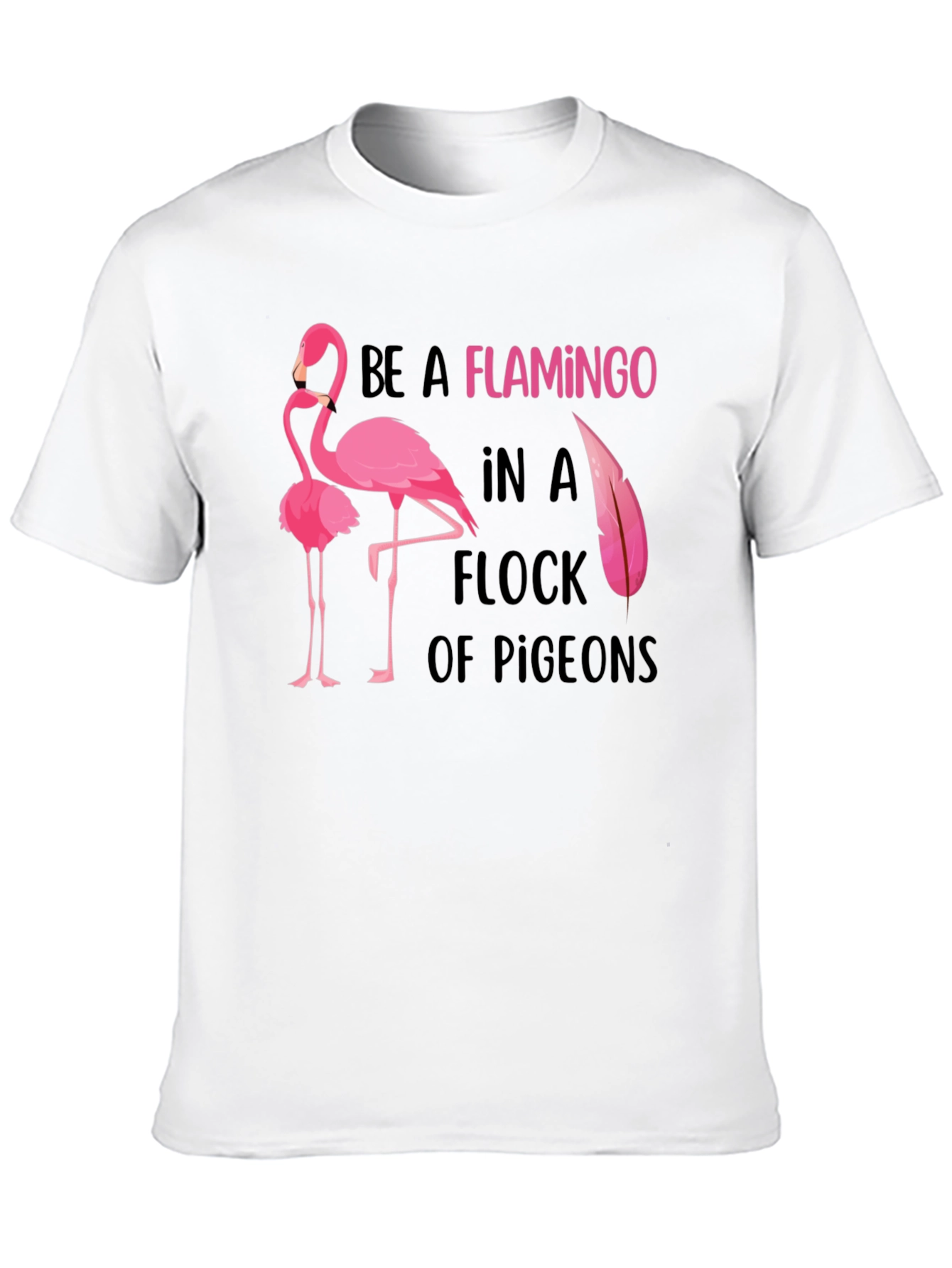 Black Be a Flamingo Graphic Tee - Statement T-Shirt view 10