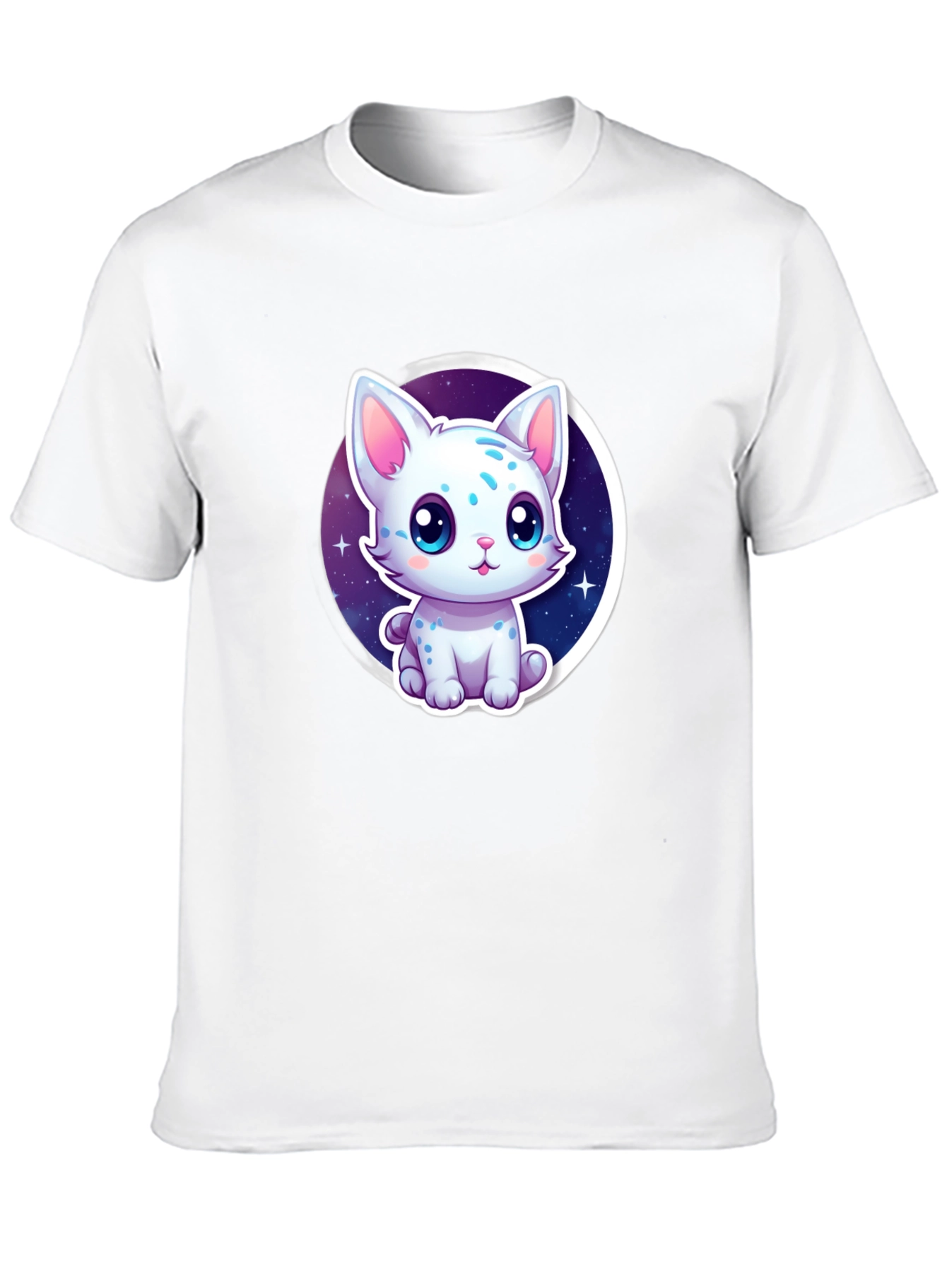 Black Cute Cartoon Cat Graphic Tee - Black view 10