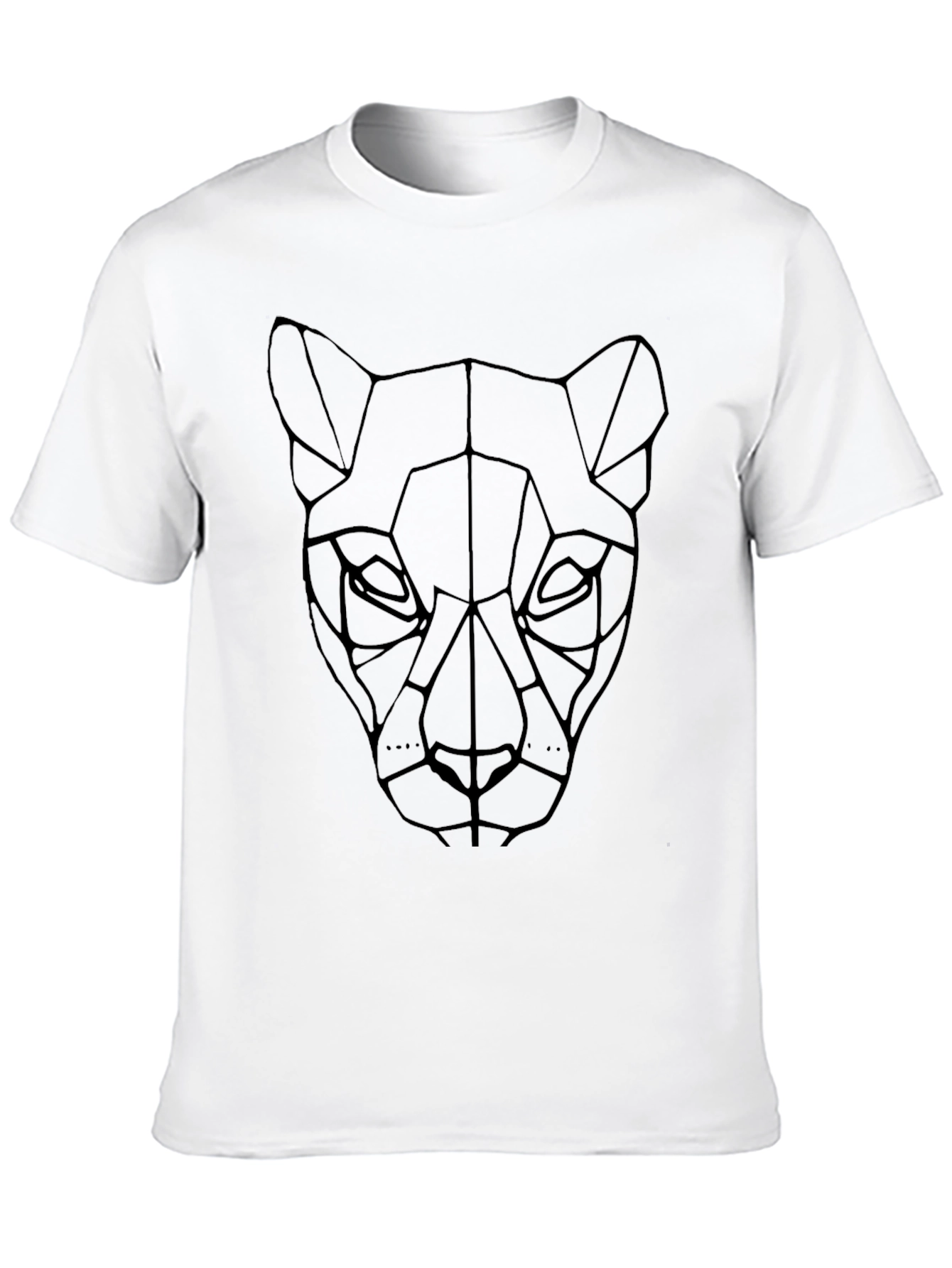 Black Geometric Panther Graphic T-Shirt - Stylish Black Tee view 10