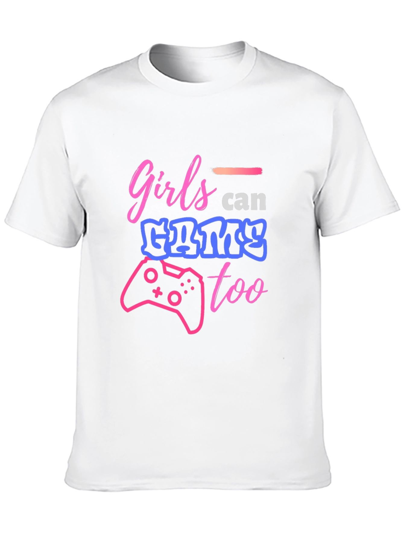 Black Girls Can Game Too Black Graphic Tee view 10