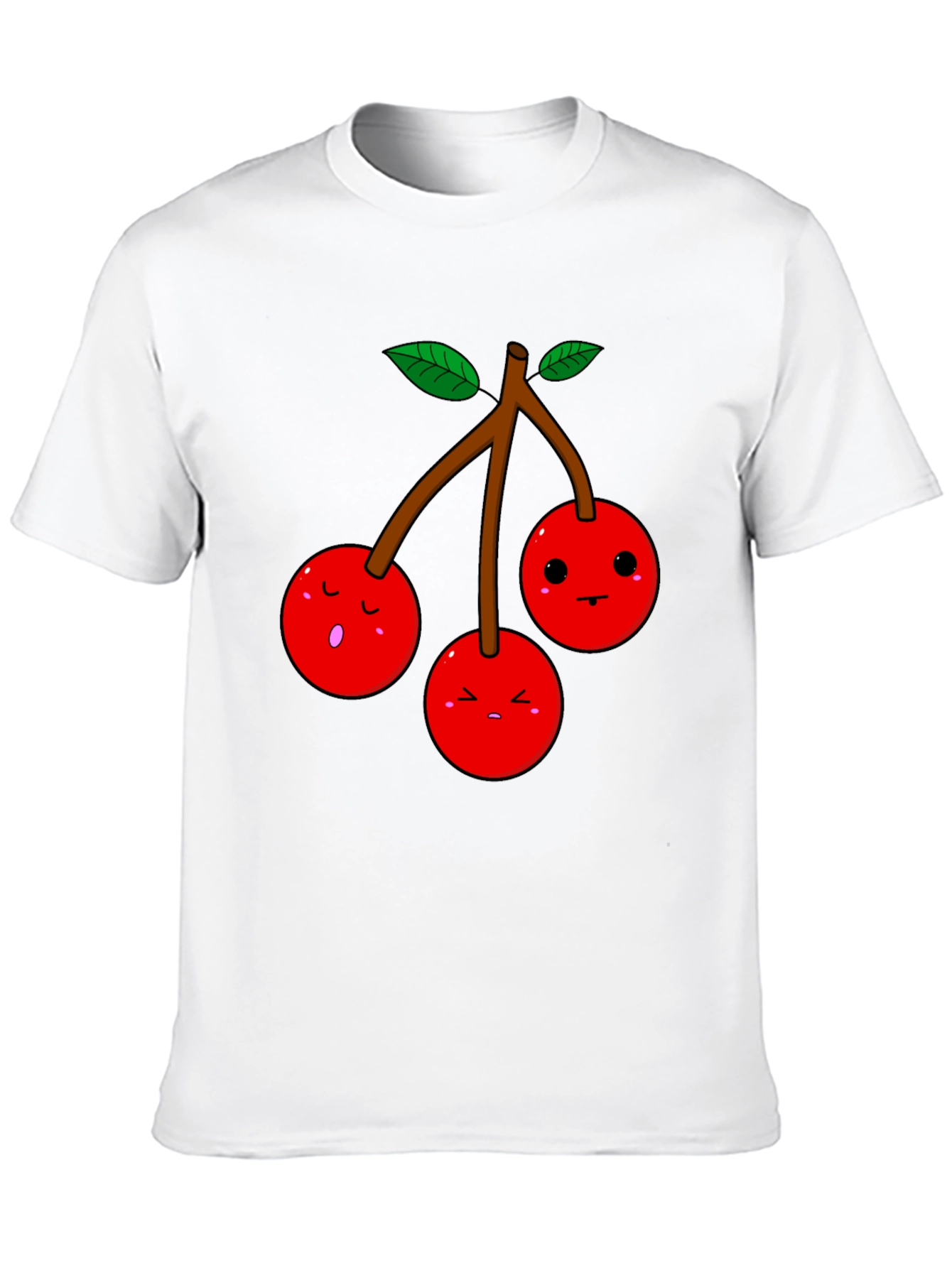 Black Kawaii Cherry T-Shirt - Unisex Funny Fruit Tee view 10