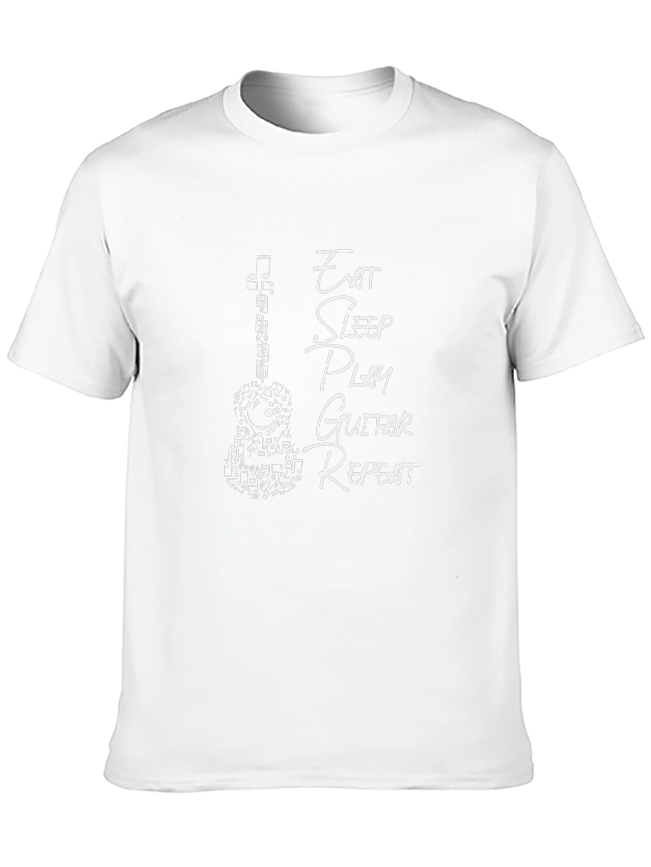 Black Eat Sleep Play Guitar Repeat Graphic Tee view 10