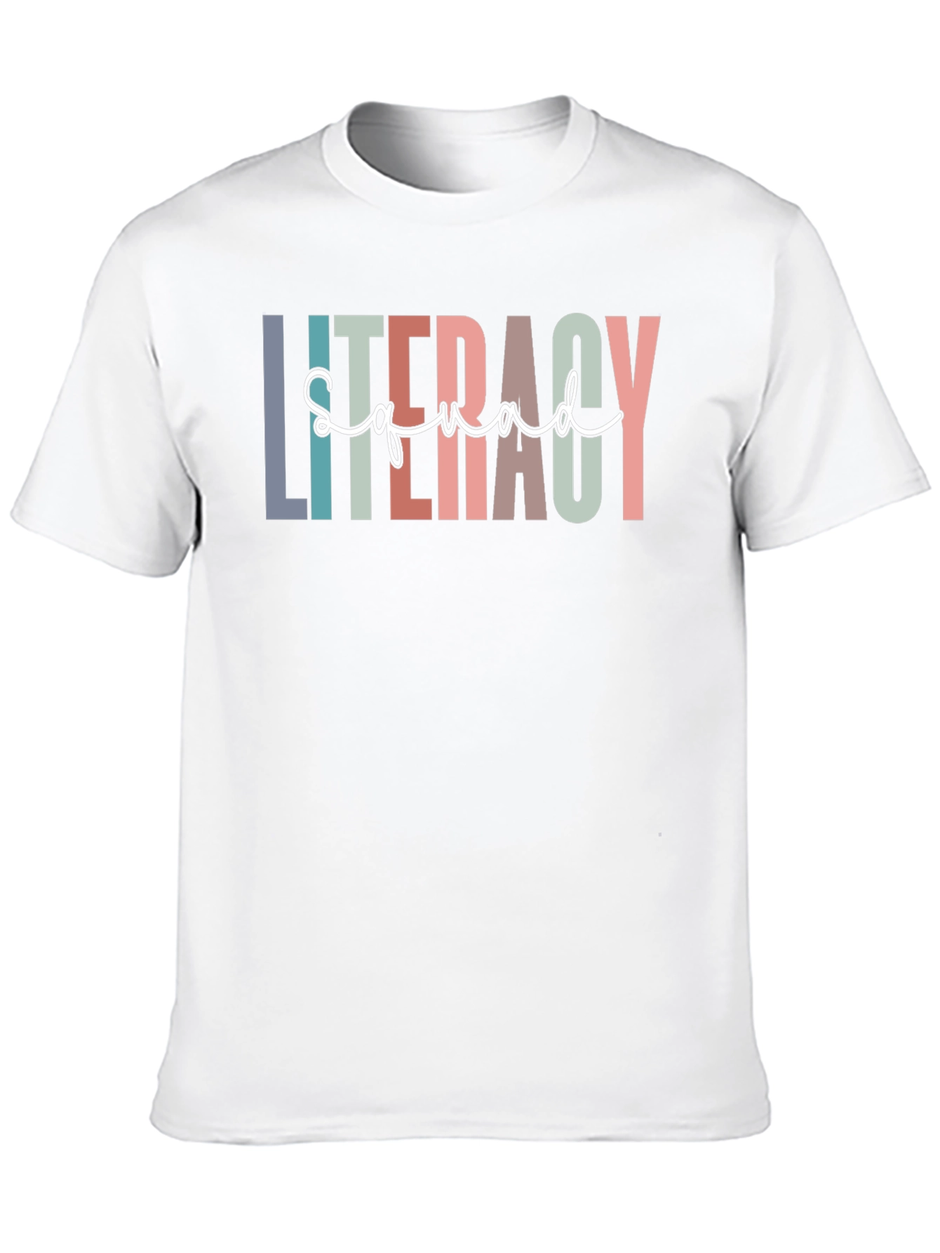 Literacy Squad Graphic T-Shirt - Black Crew Neck Tee - 10