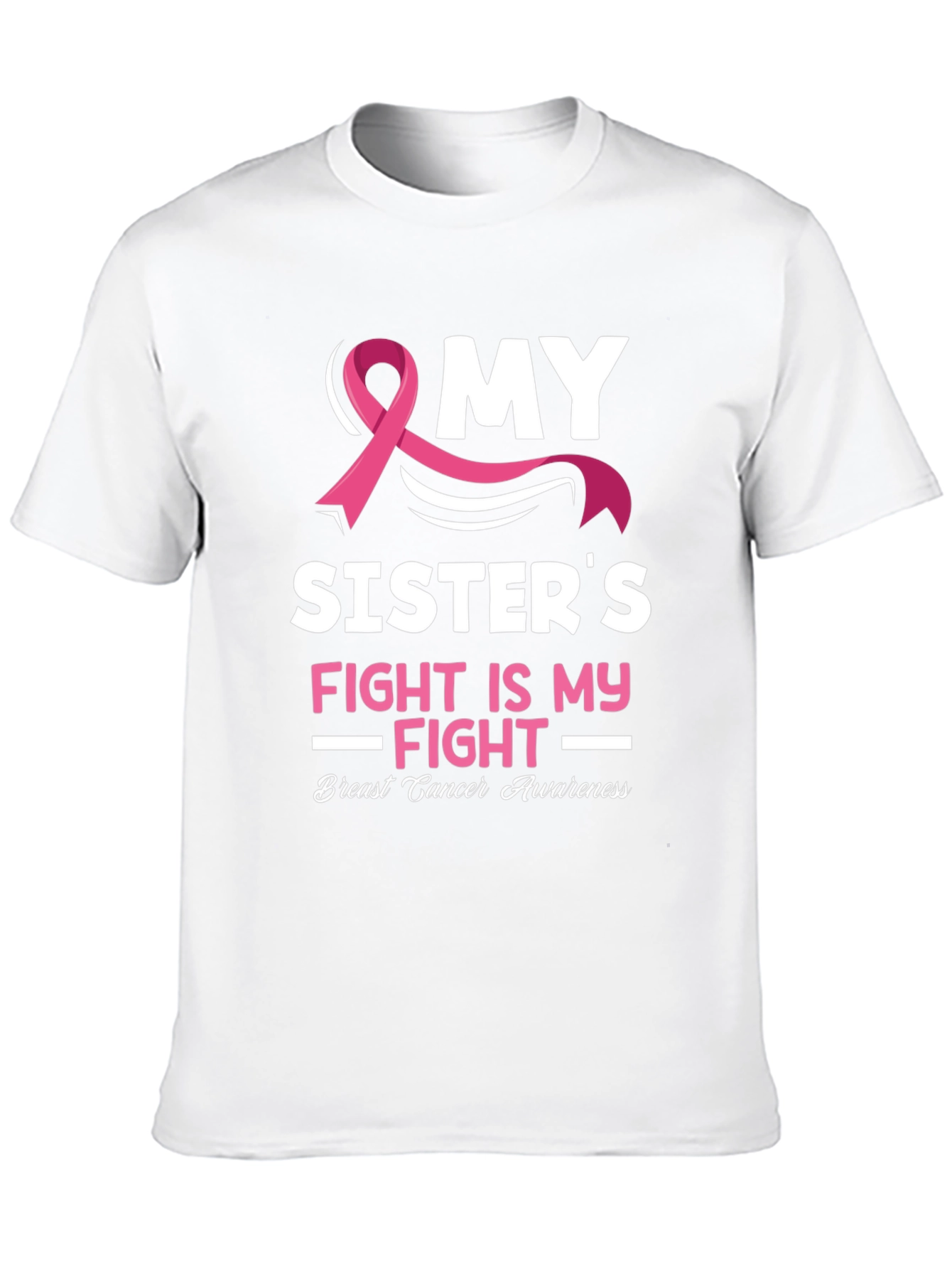 Black My Sister's Fight Breast Cancer Awareness T-Shirt view 10