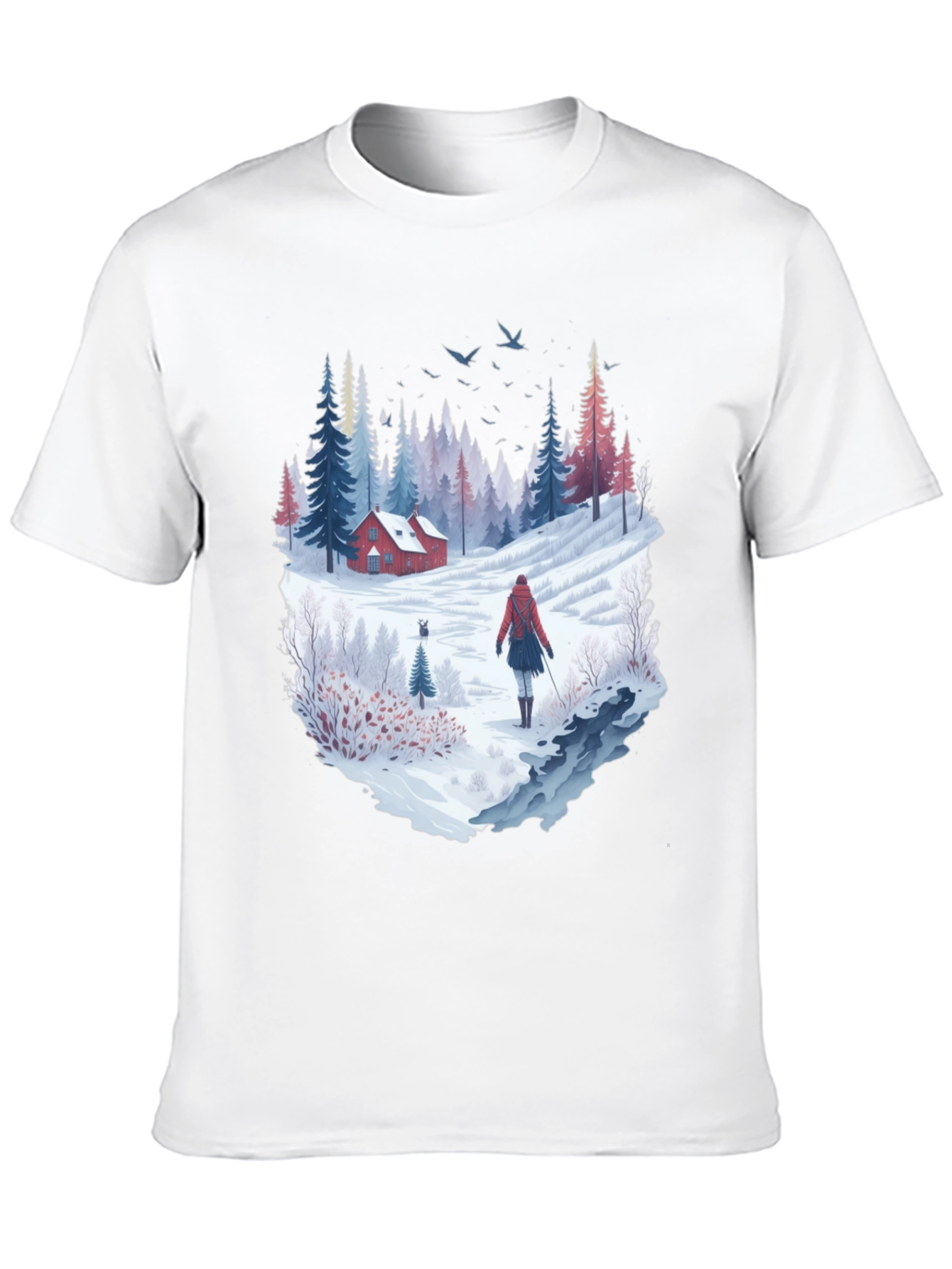 Black Winter Cabin T-Shirt view 10