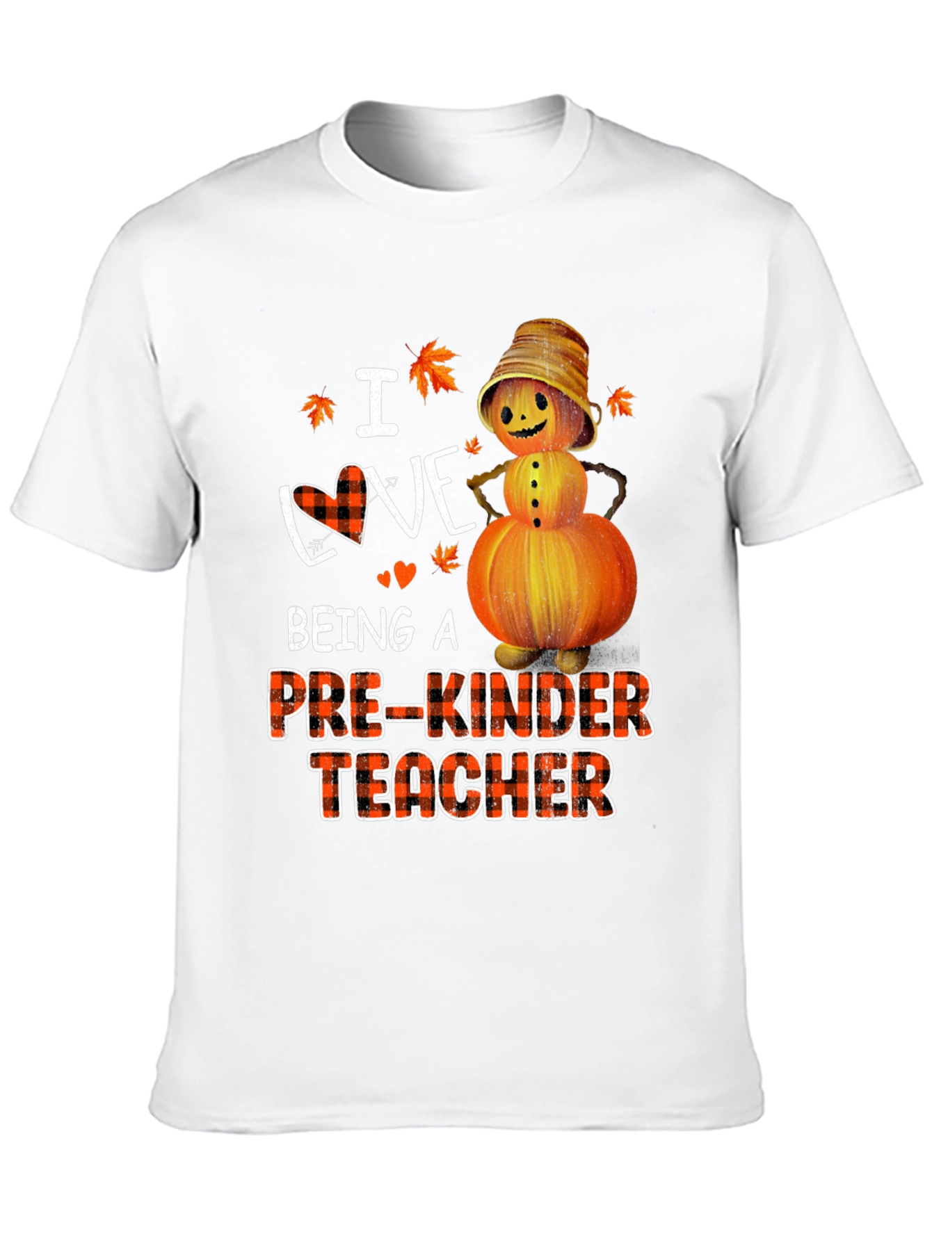 Black Pre-Kinder Teacher Fall Pumpkin T-Shirt view 10