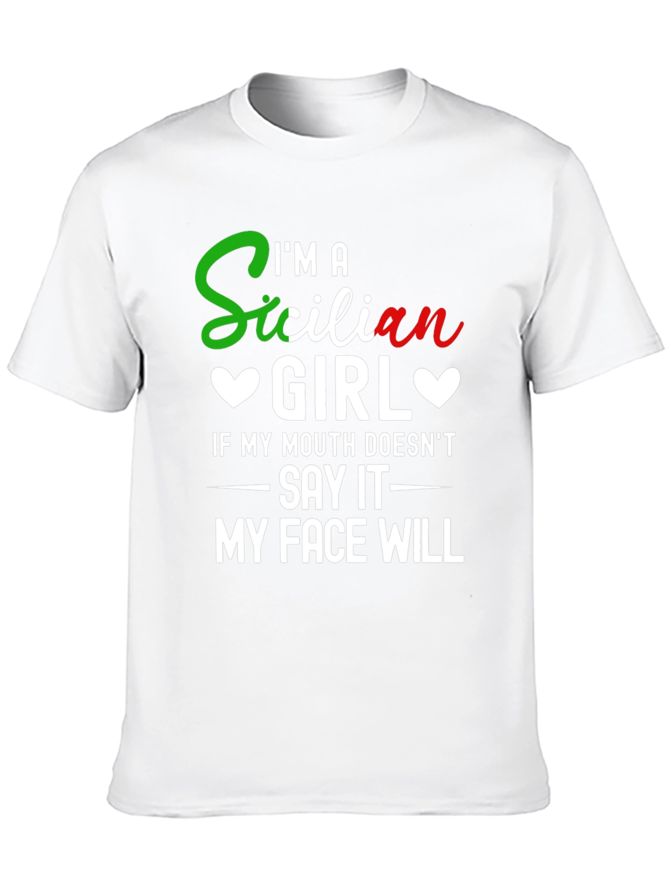 Black I'm a Sicilian Girl Funny T-Shirt view 10