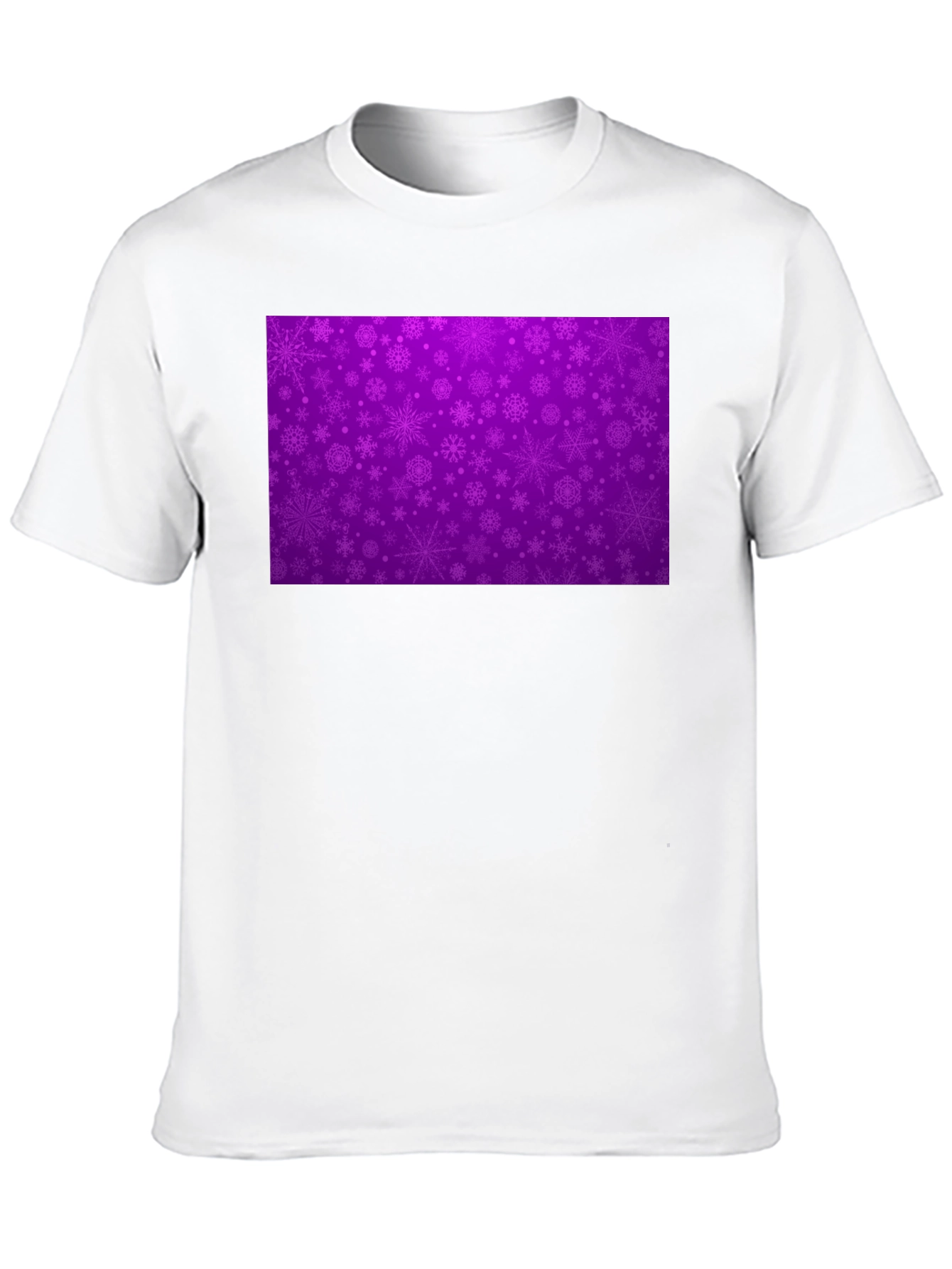 Black Purple Snowflake Pattern T-Shirt view 10