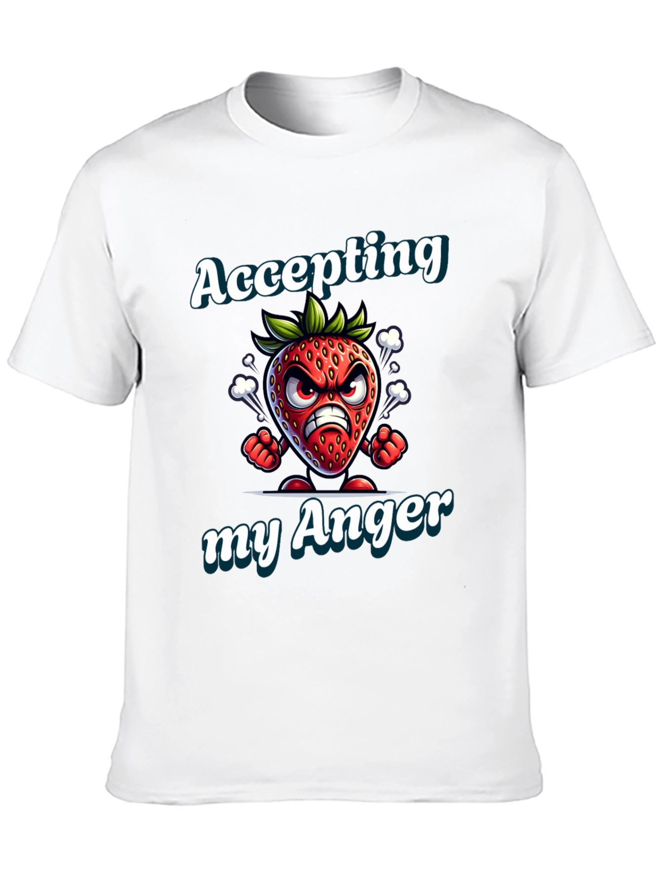 Black Accepting My Anger Strawberry Graphic T-Shirt view 10