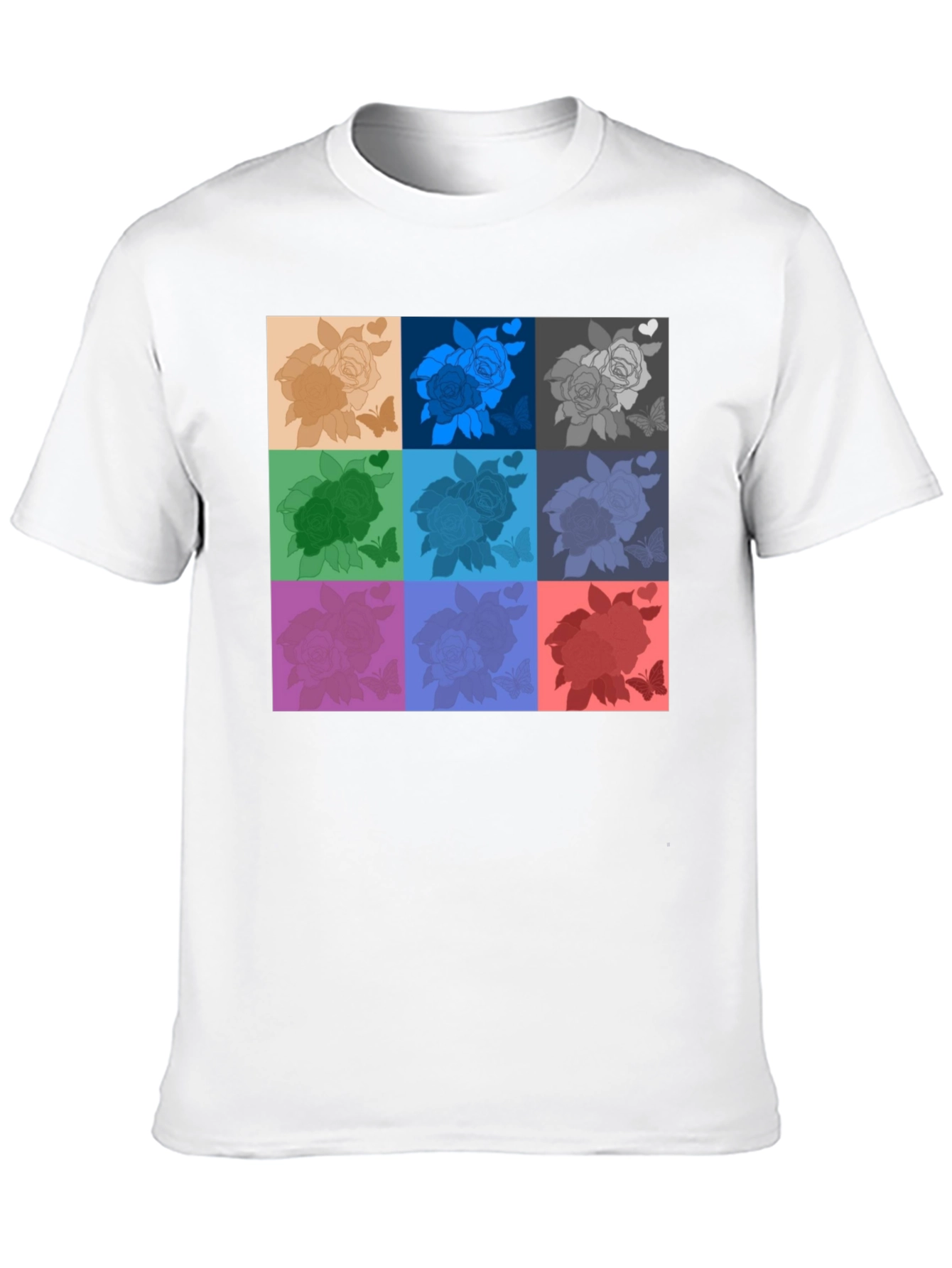 Black Retro Rose Pop Art T-Shirt - Stylish Graphic Tee view 10