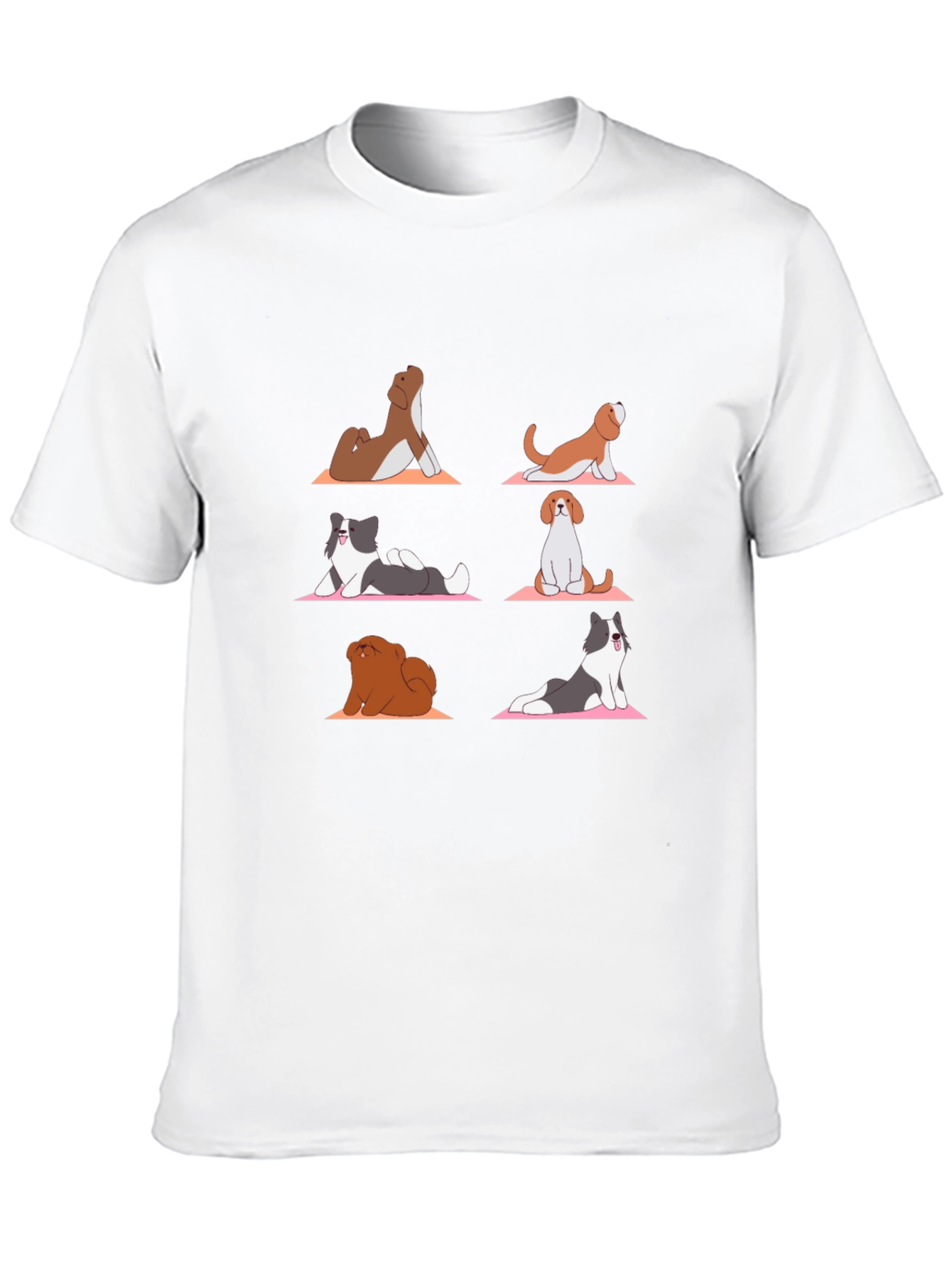 Black Yoga Dog T-Shirt: Funny Cartoon Graphic Tee view 10