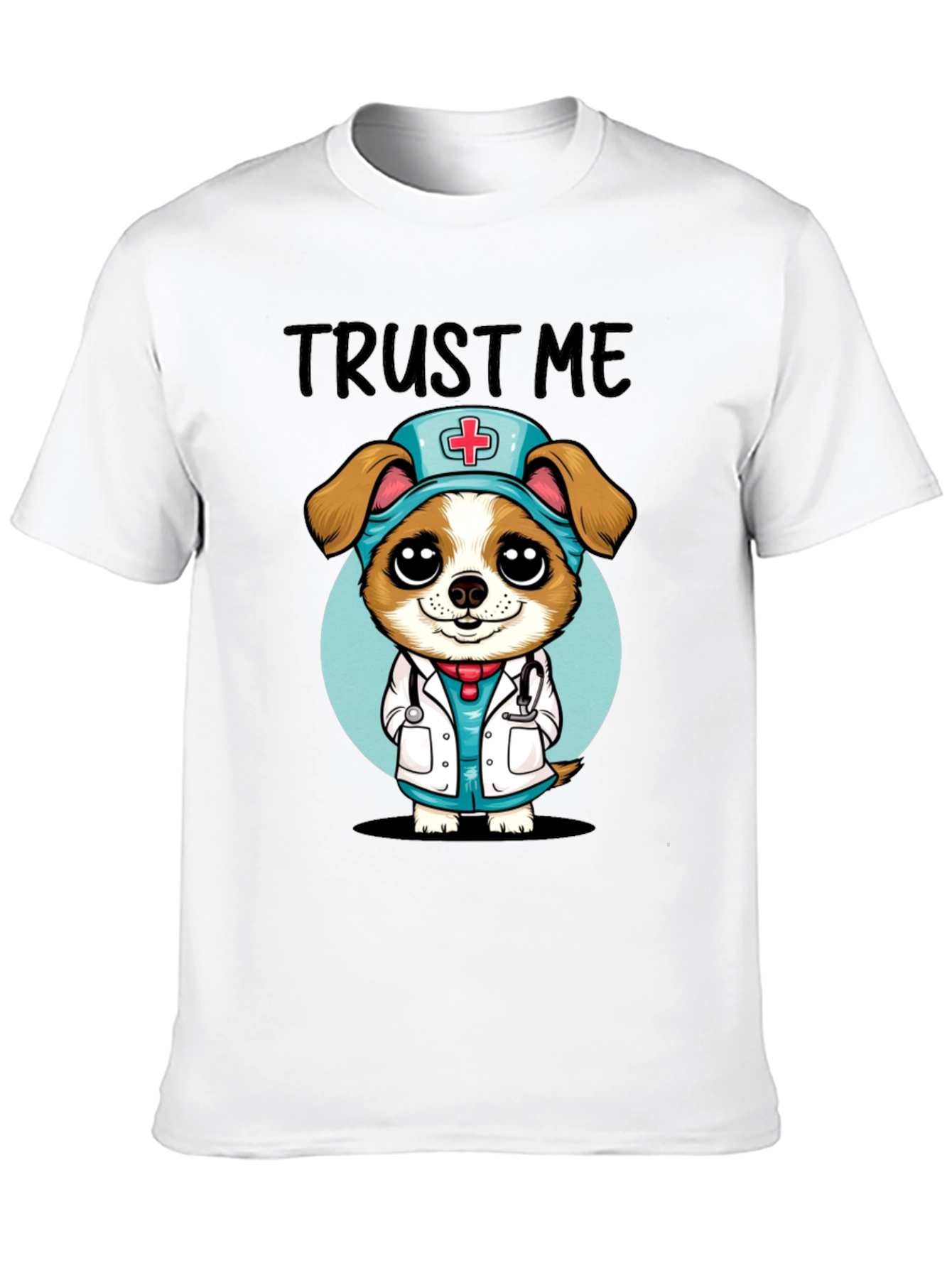 Black Trust Me, I'm a Dog-tor! Novelty T-Shirt view 10