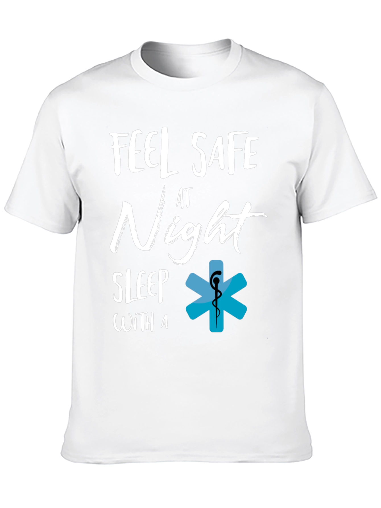 Black Feel Safe at Night T-Shirt, EMS Star of Life Tee view 10