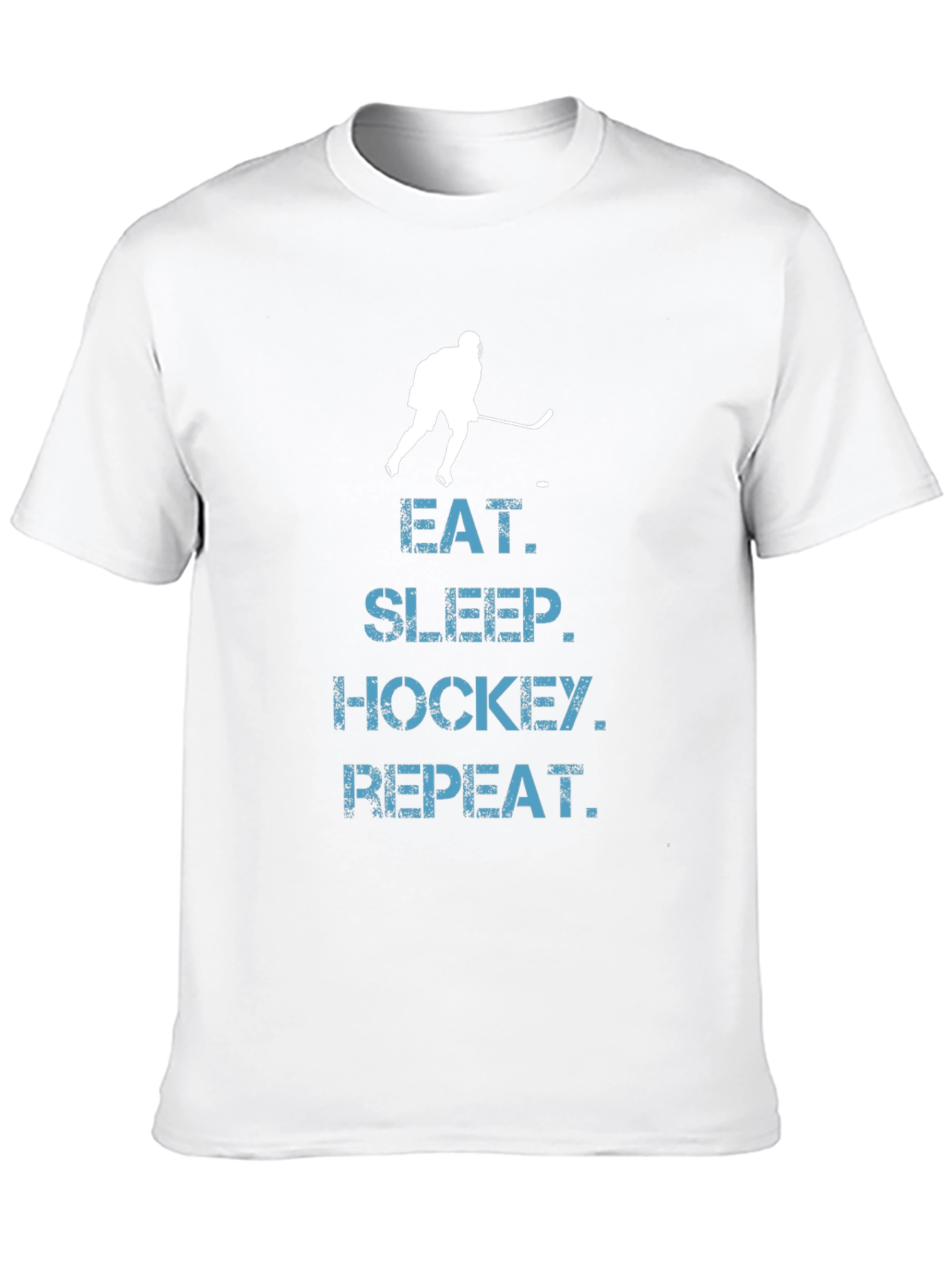 Black Eat Sleep Hockey Repeat T-Shirt - Black Graphic Tee view 10
