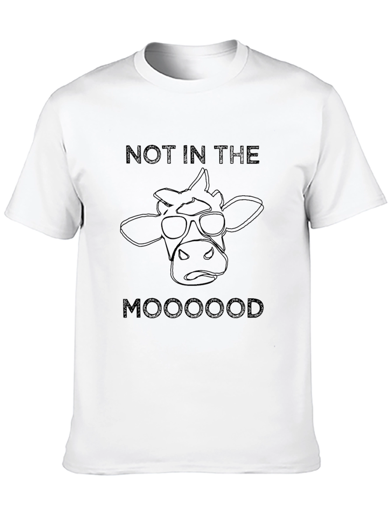 Black Not In The Mooooood Cow Graphic T-Shirt view 10