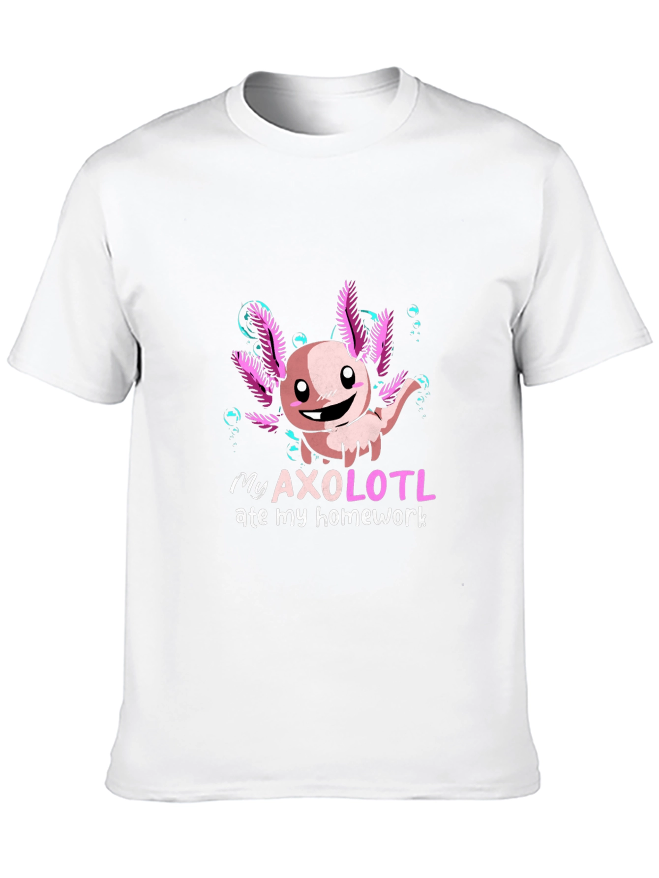 Black My Axolotl Ate My Homework T-Shirt view 10