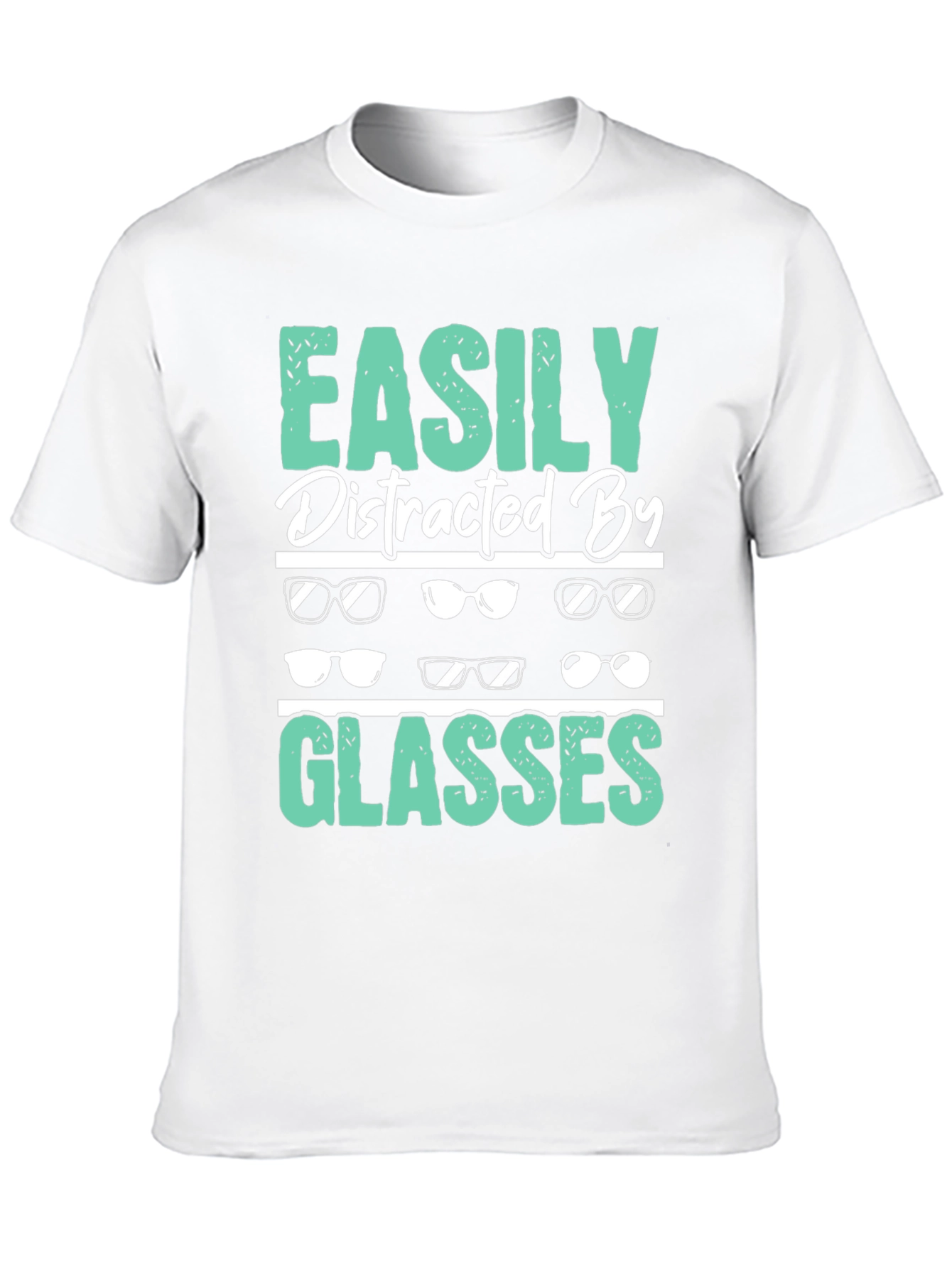 Black Easily Distracted By Glasses T-Shirt view 10